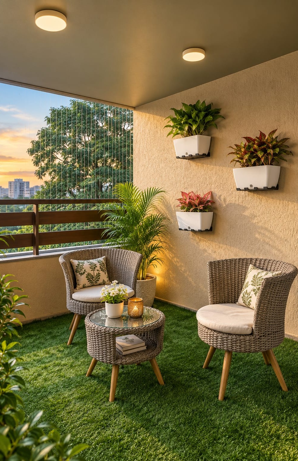 Tropical indoor plants balcony seating – Kanchipuram