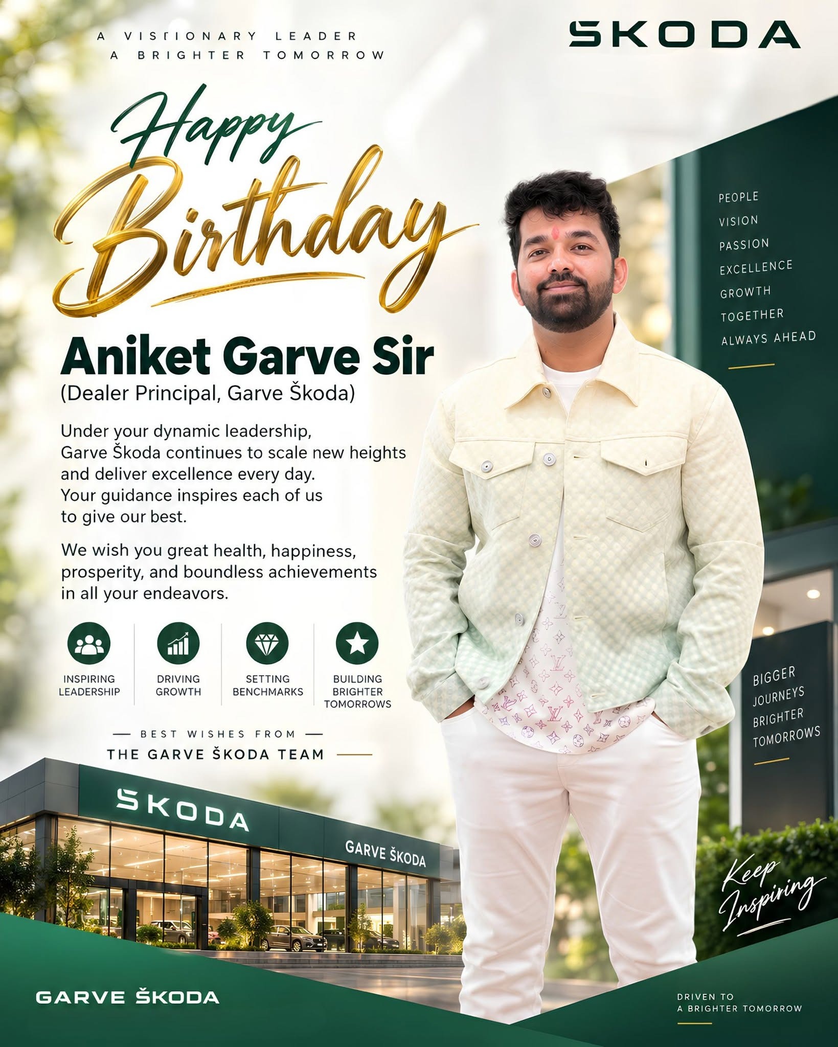 Happy Birthday Aniket Garve Sir | Dealer Principal, Garve Škoda