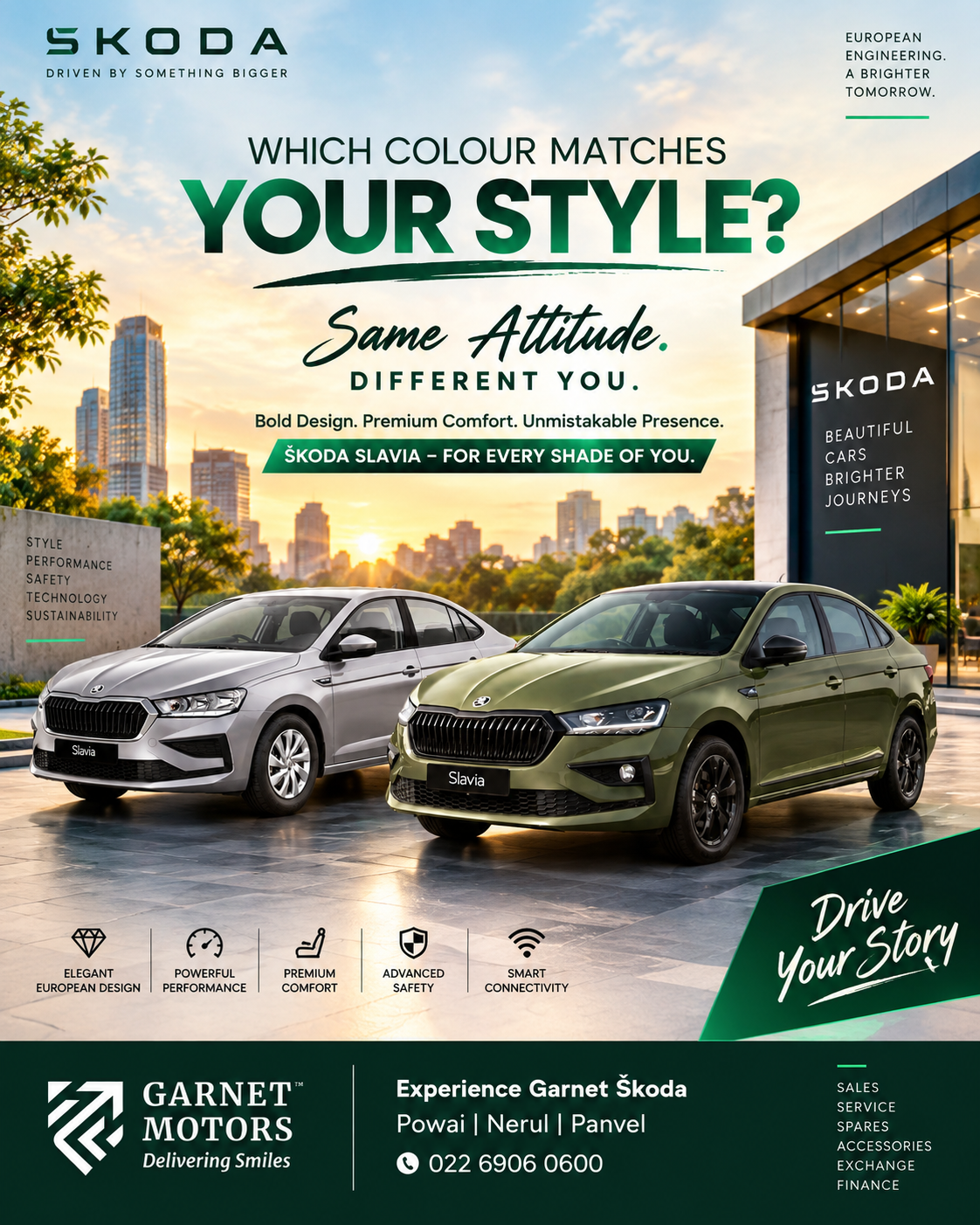 Škoda Slavia | Which Colour Matches Your Style? | Garnet Škoda|Panvel|Powai|Nerul