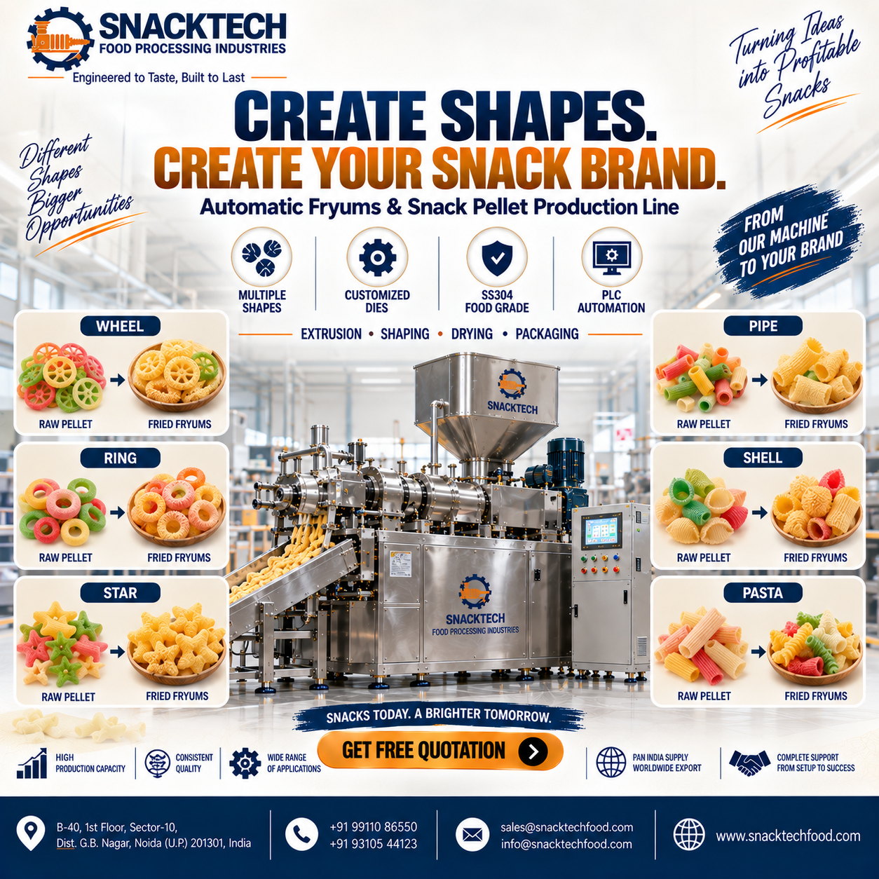 Best Fryums Making Machine Manufacturer in India | Automatic Fryums Plant & Extruder