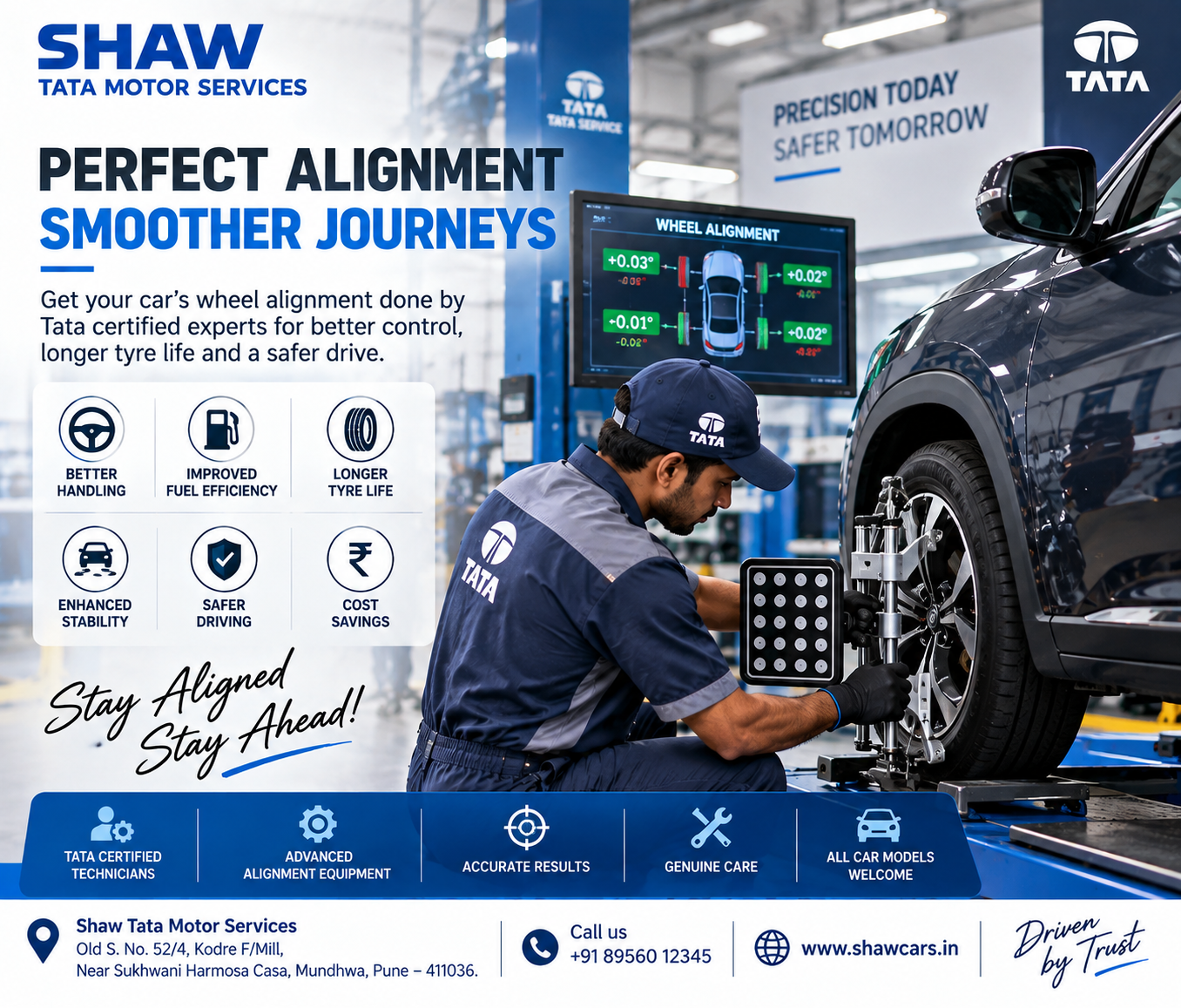 Perfect Wheel Alignment, Smoother Journeys | Shaw Tata Motor Services Pune