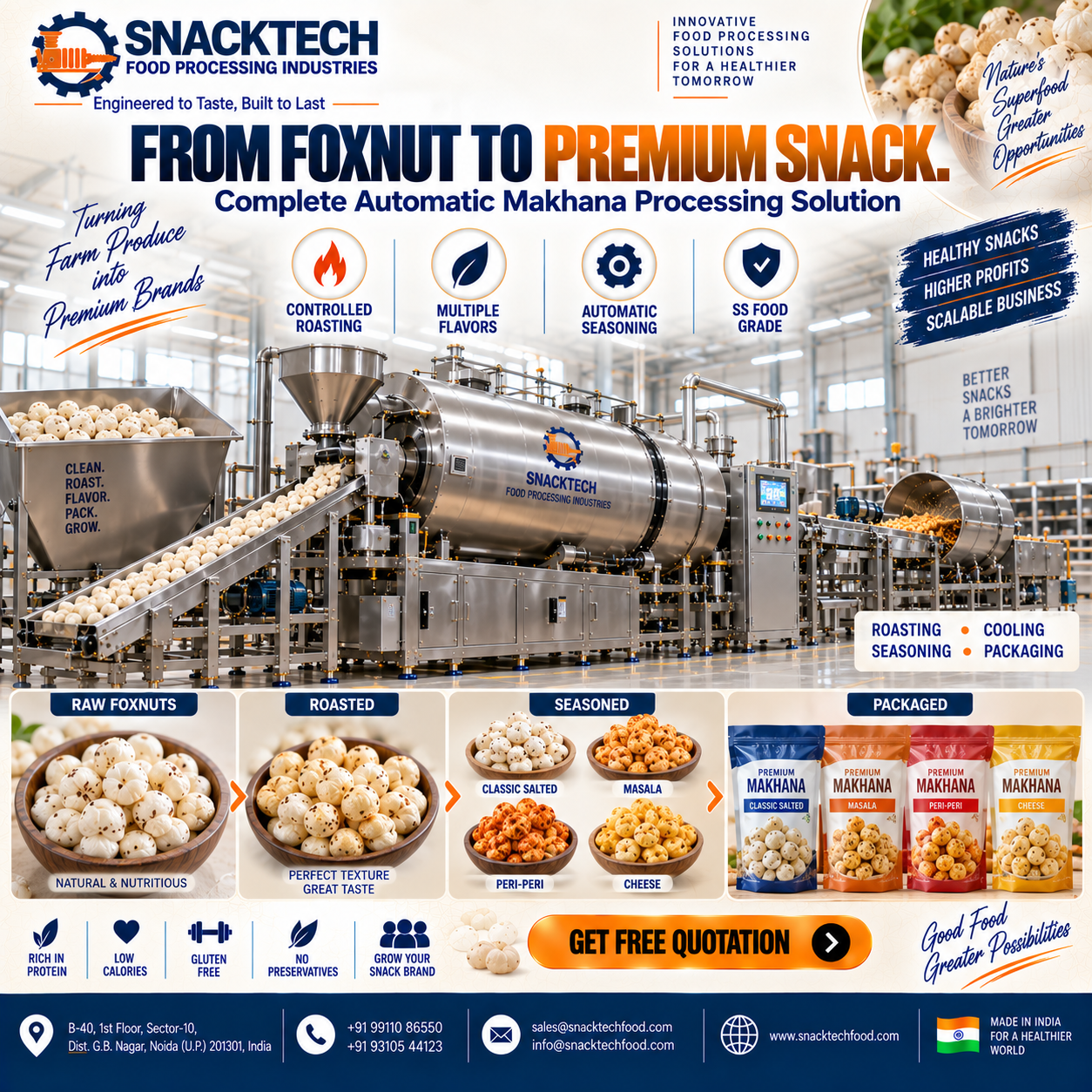 Best Makhana Processing Machine Manufacturer in India | Automatic Foxnut Roasting Plant