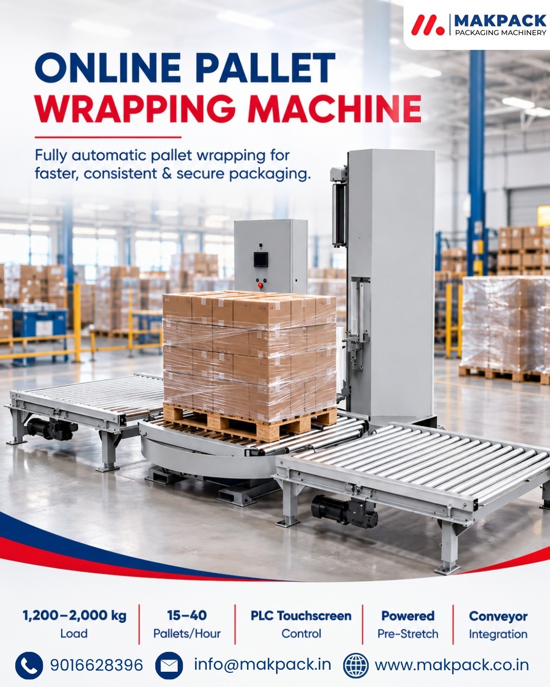 Online Pallet Wrapping Machine for Automated Packaging