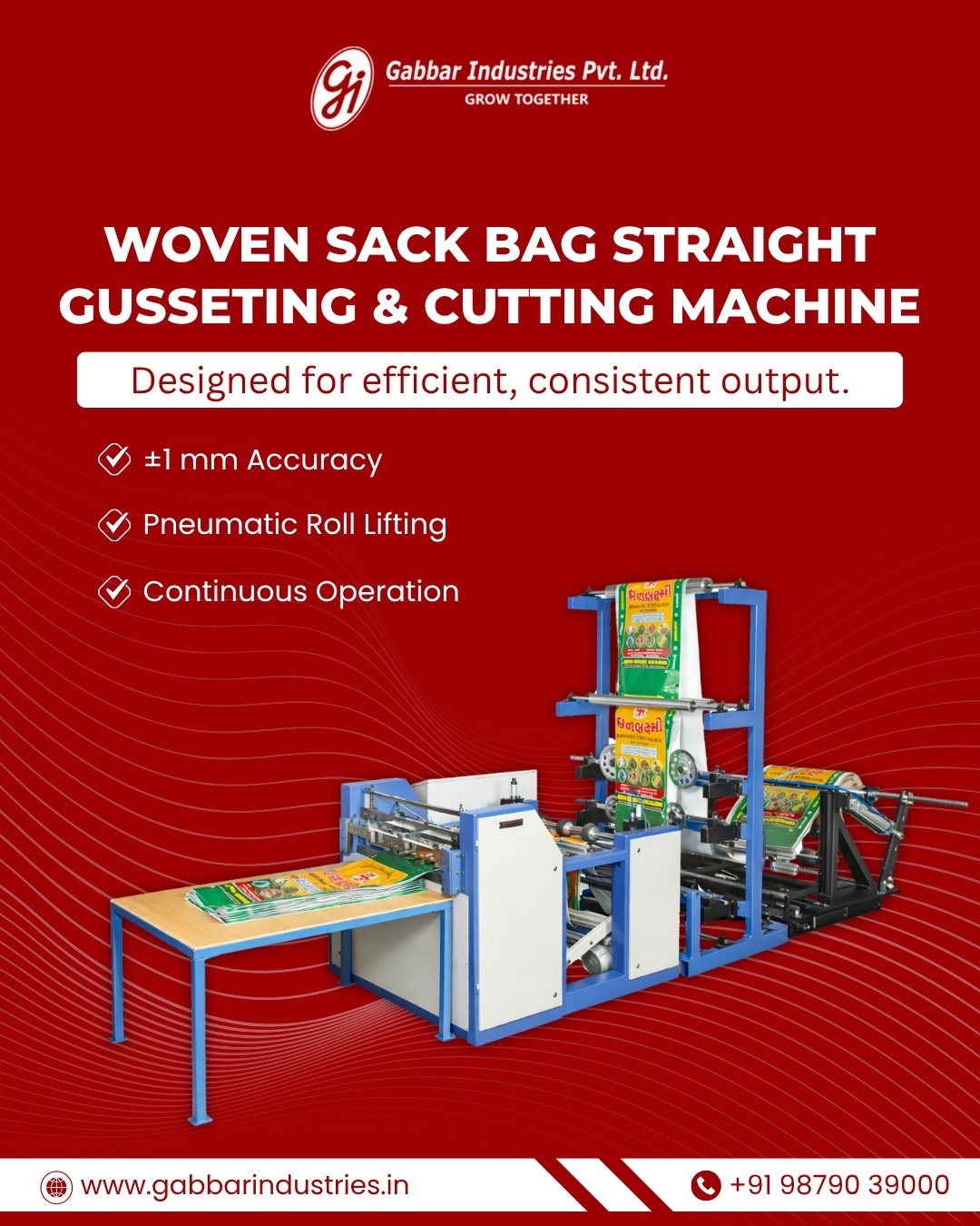 Woven Sack Bag Cutting Machine | Gabbar Industries