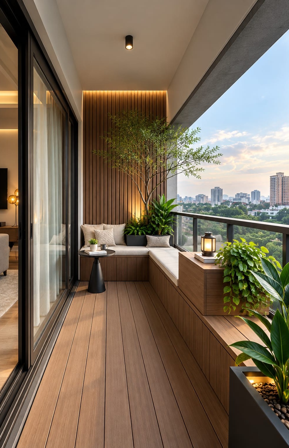 Large glass balcony panels interior design - Medavakkam