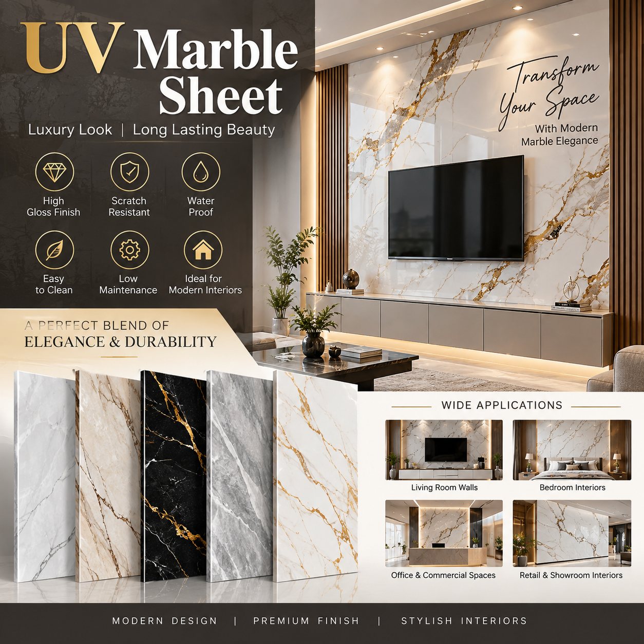UV Marble Sheet Wholesaler in Shri Swami Enterprises Nagpur