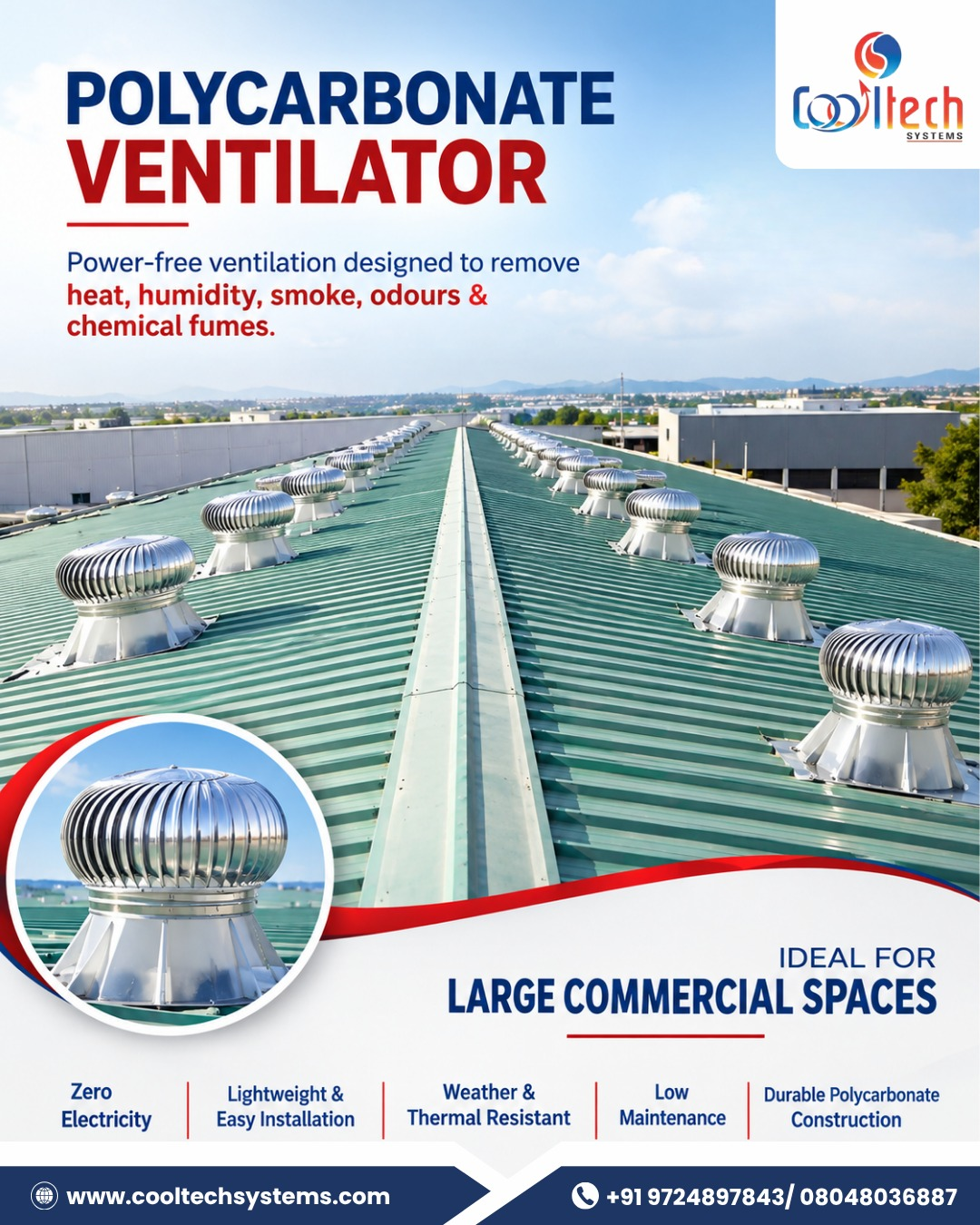 Polycarbonate Ventilator for Industrial Ventilation
