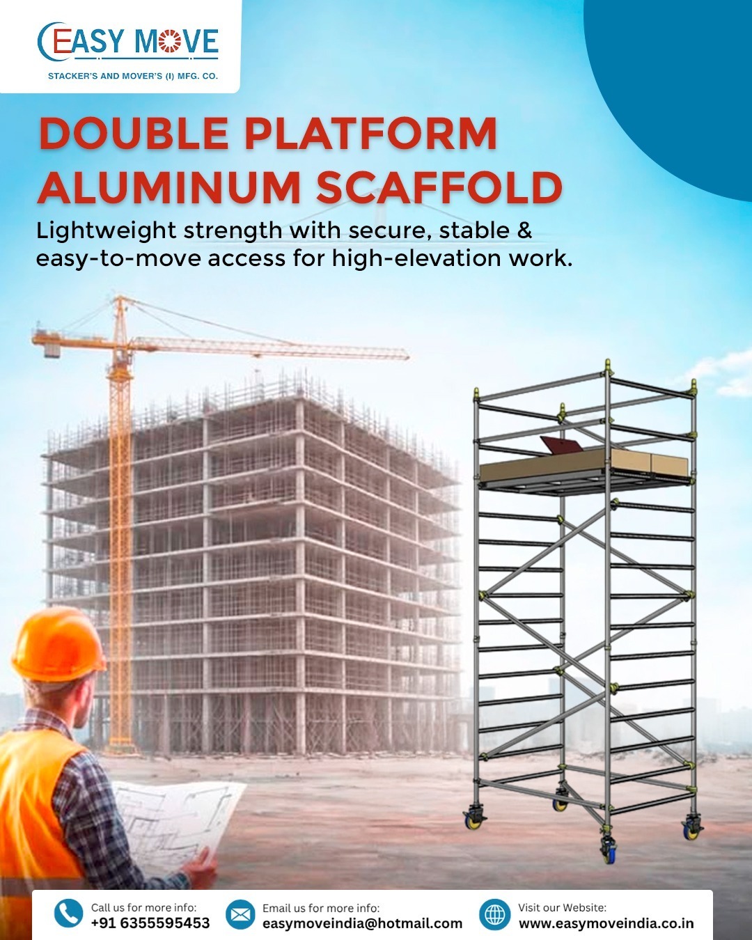Double Platform Aluminum Scaffold for Safe & Easy Height Work