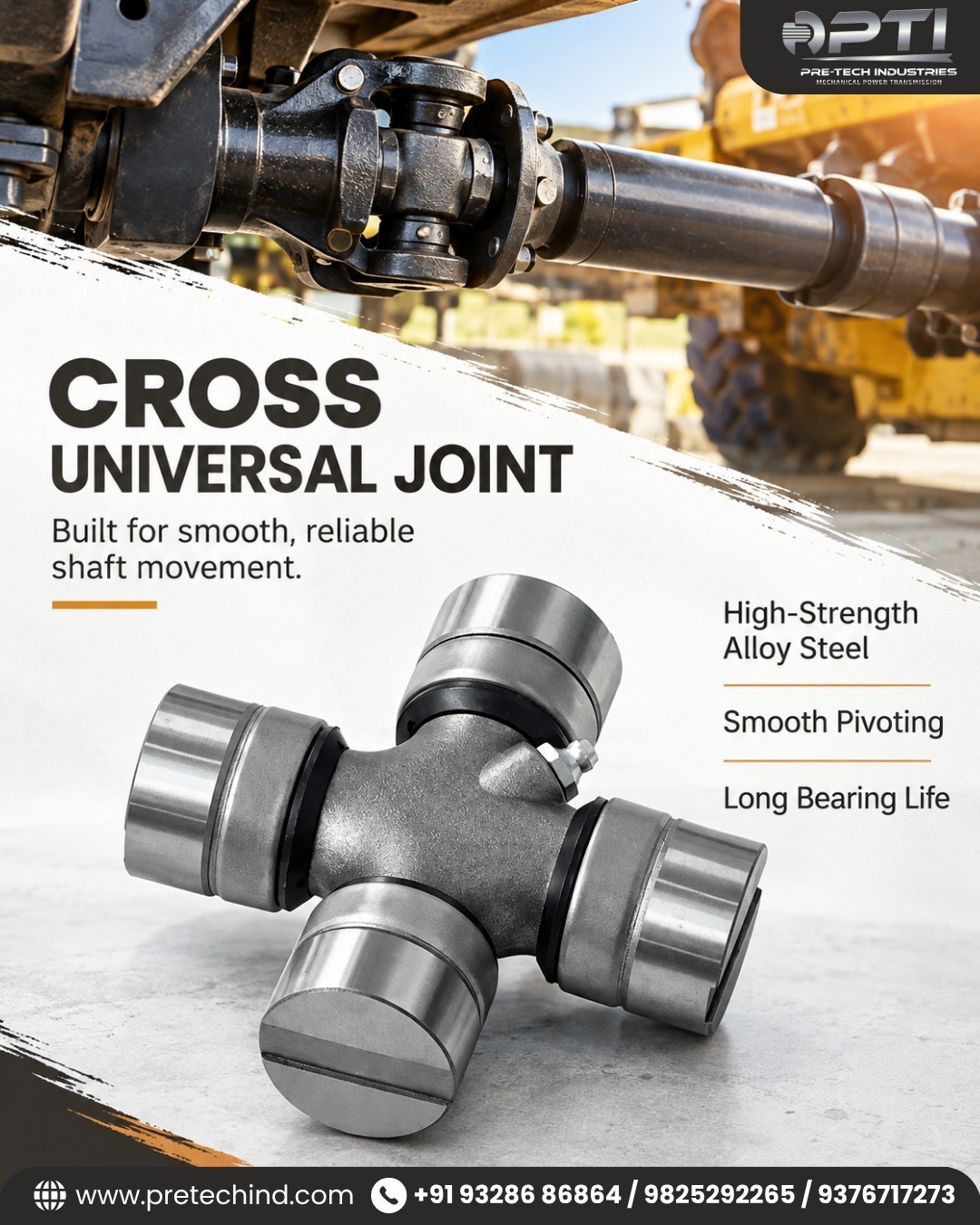 Cross Universal Joint for Reliable Power Transmission
