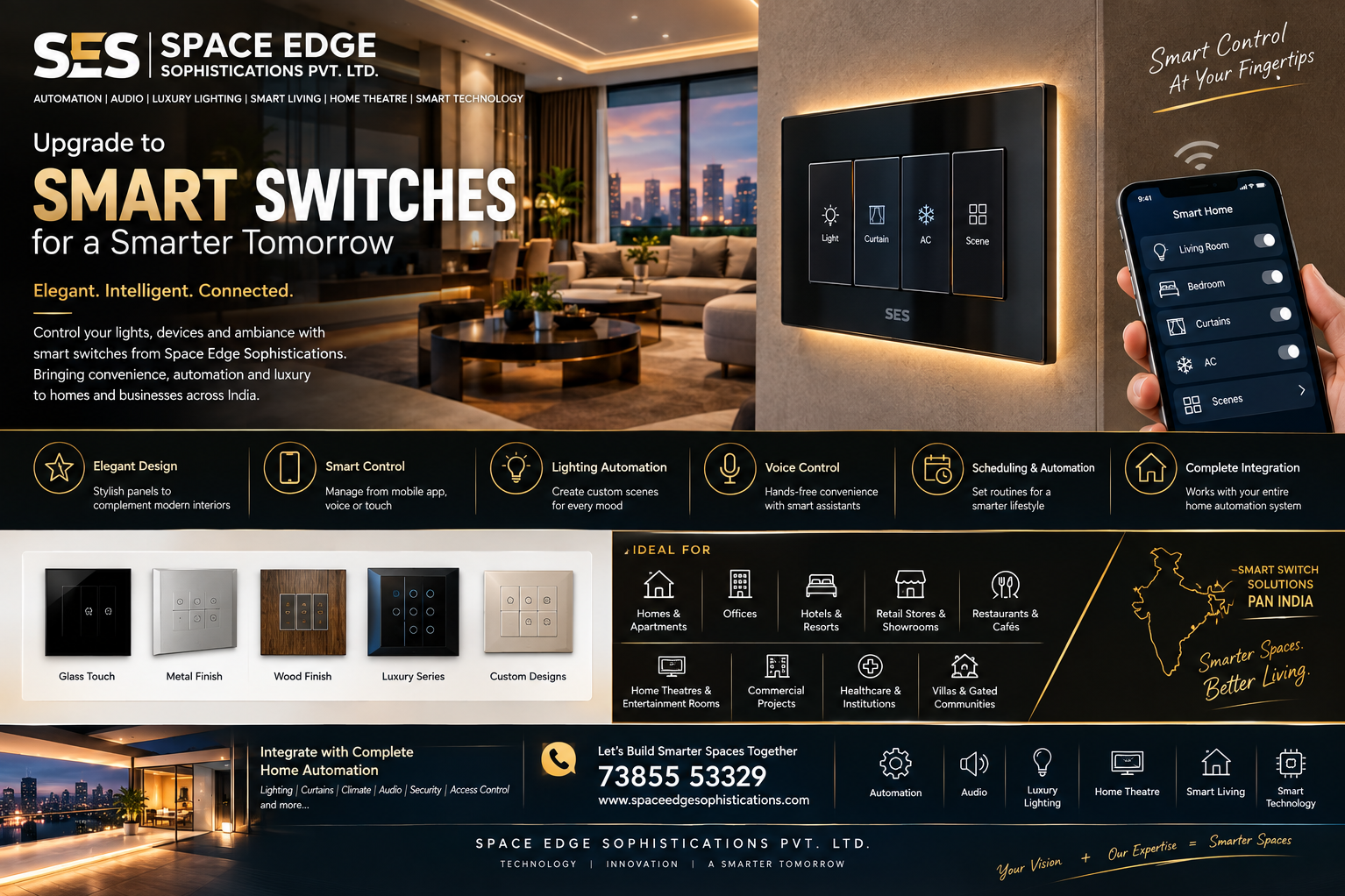 Smart Switches Solutions Across India | Space Edge Sophistications