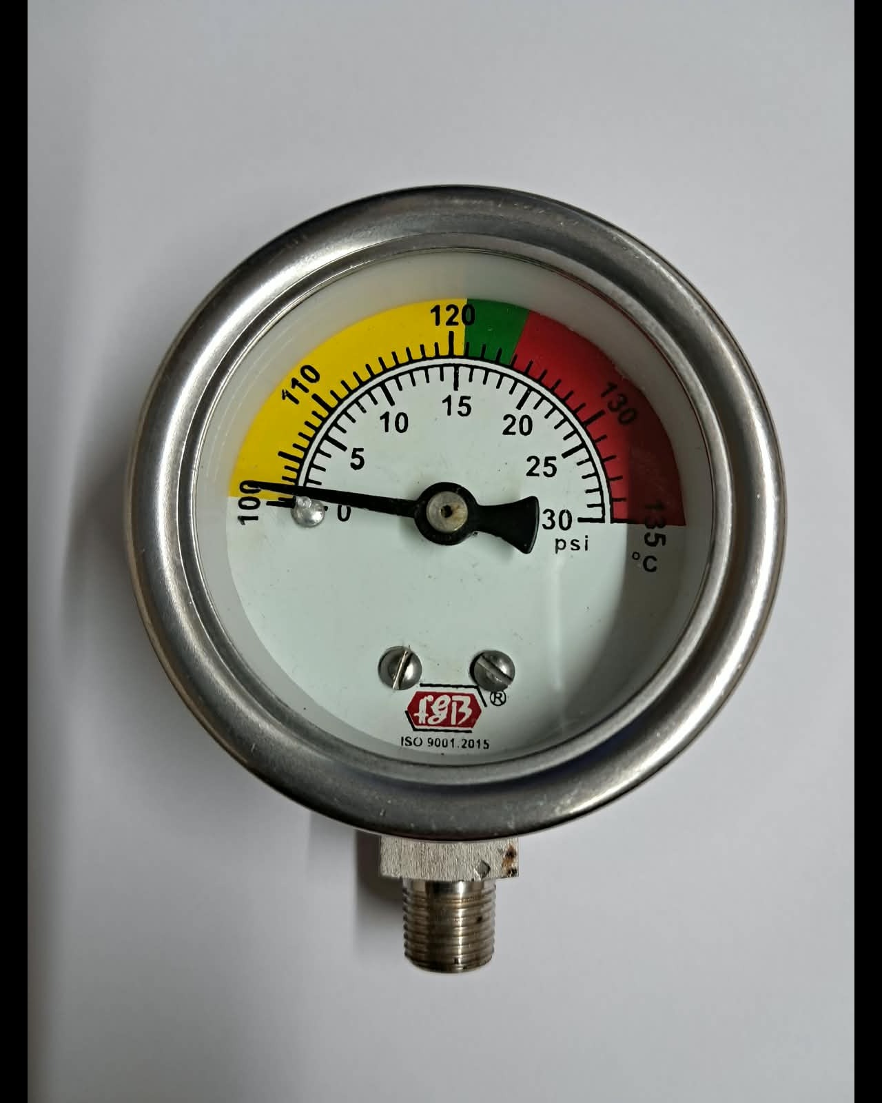 2''DIAL0-30 PSI 1/8 NPT BOTTOM COMPLETE SS