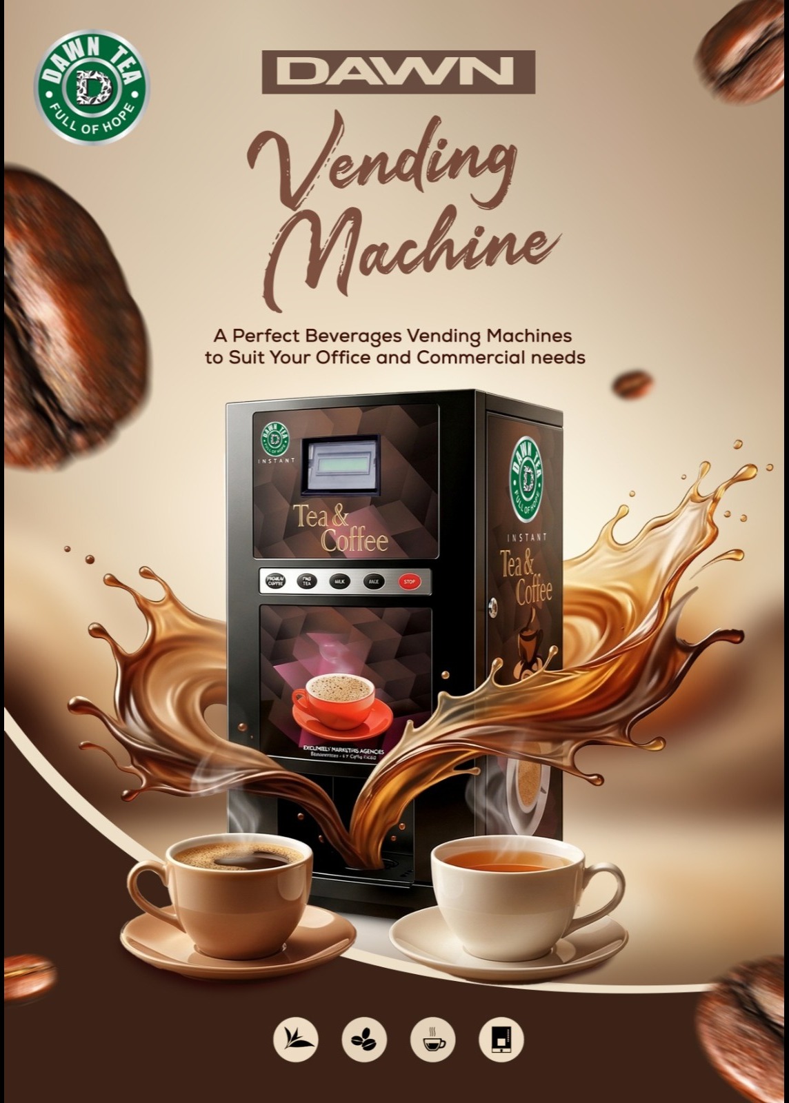 BUDGET FRIENDLY TEA AND COFFEE VENDING MACHINE AND PREMIXES IN MADURAI