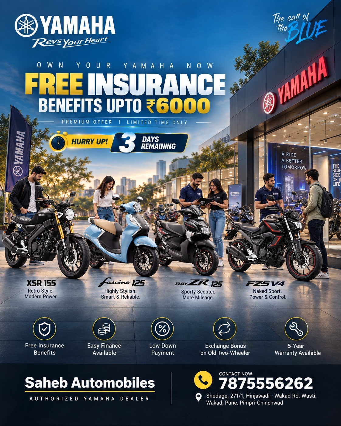 REVS YOUR HEART. RIDE YOUR YAMAHA. GET MORE FROM EVERY RIDE|Saheb automobiles|Wakad