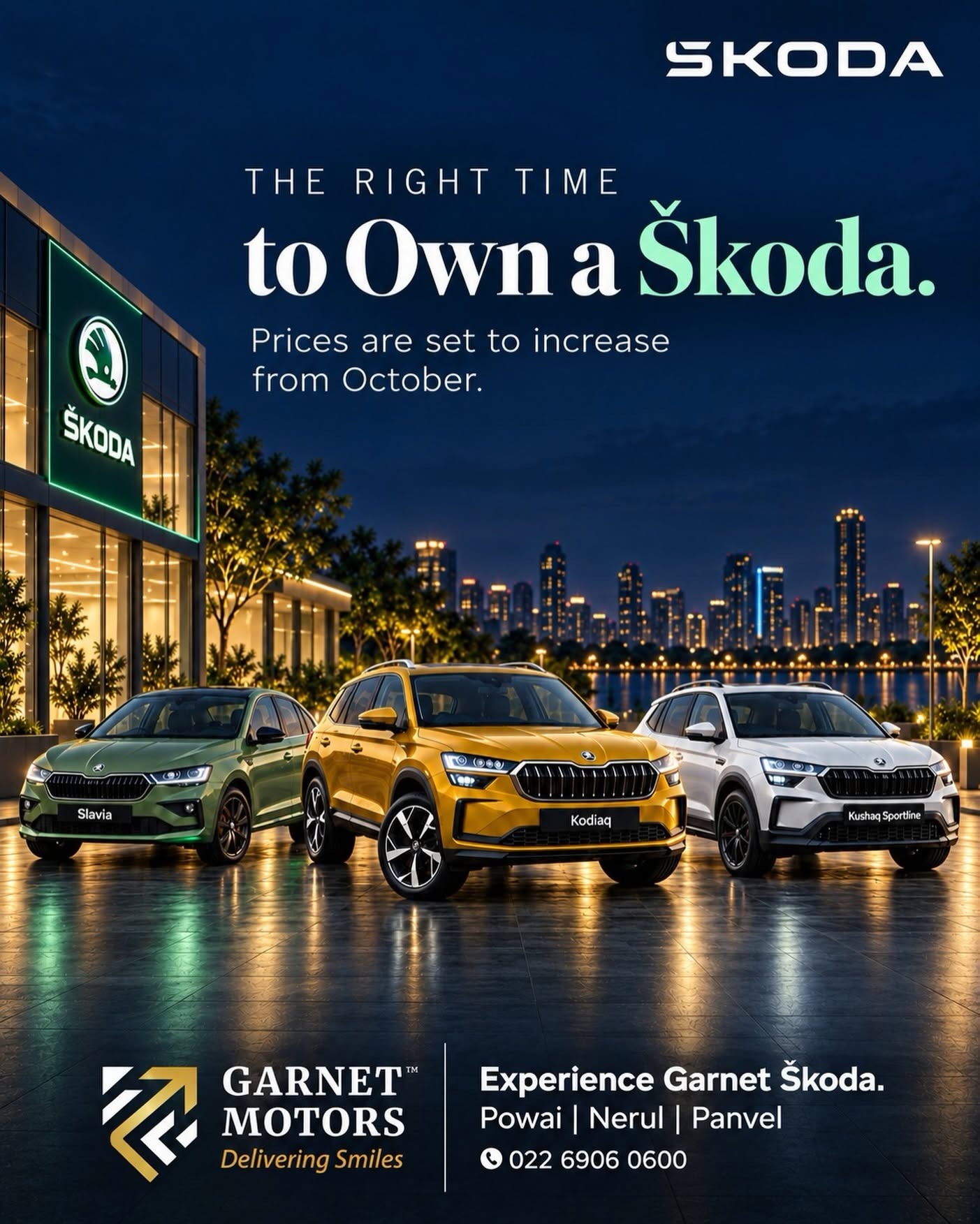 The Right Time to Own a ŠKODA | ŠKODA Slavia, Kodiaq & Kushaq at Garnet Motors