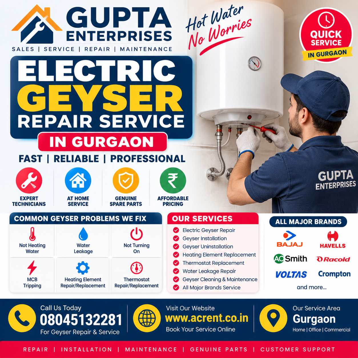 Electric Geyser Repair Service Gurgaon | Gupta Enterprises