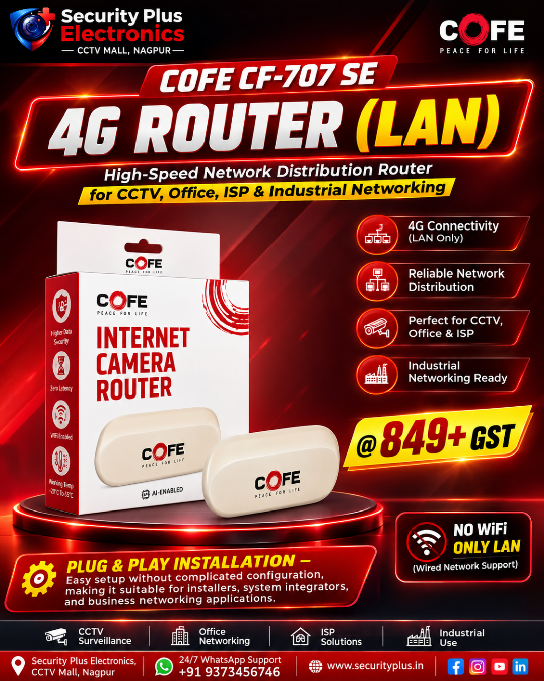 COFE CF-707 SE 4G LAN Internet Camera Router