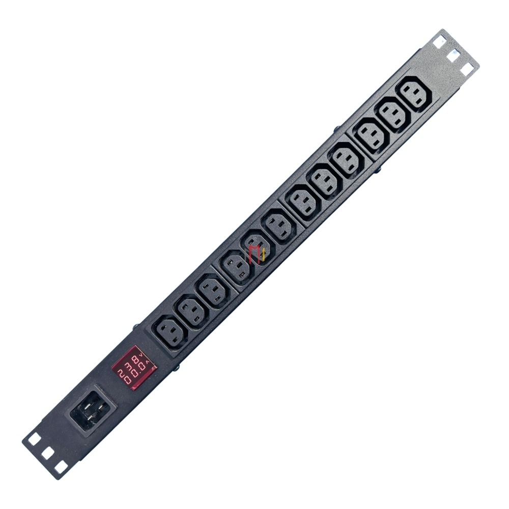 IEC C13 SOCKET PDU WITH C19 Male Inlet & Display Meter