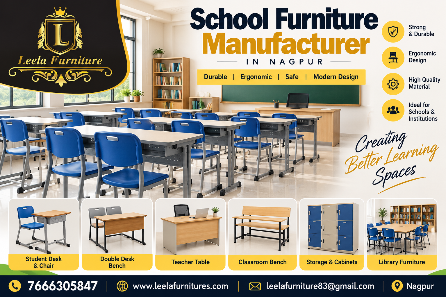 School Furniture Manufacturer in Leela Furniture Nagpur