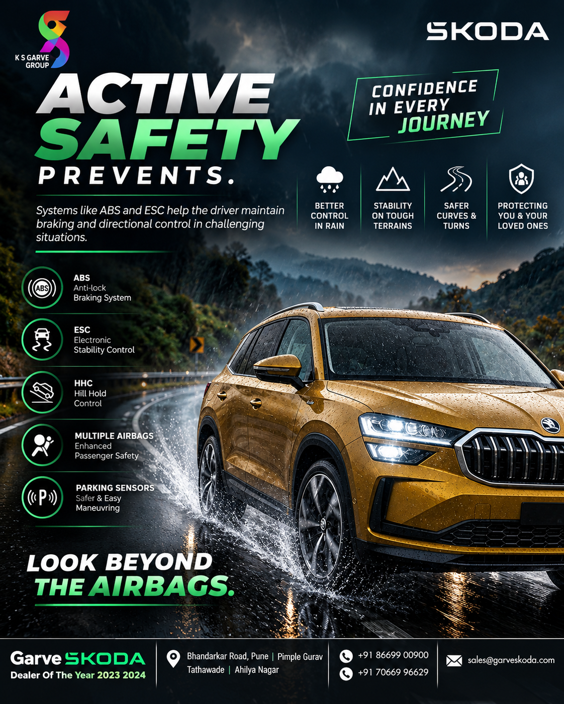 ŠKODA Active Safety Features | Drive with Confidence | Garve ŠKODA Pune