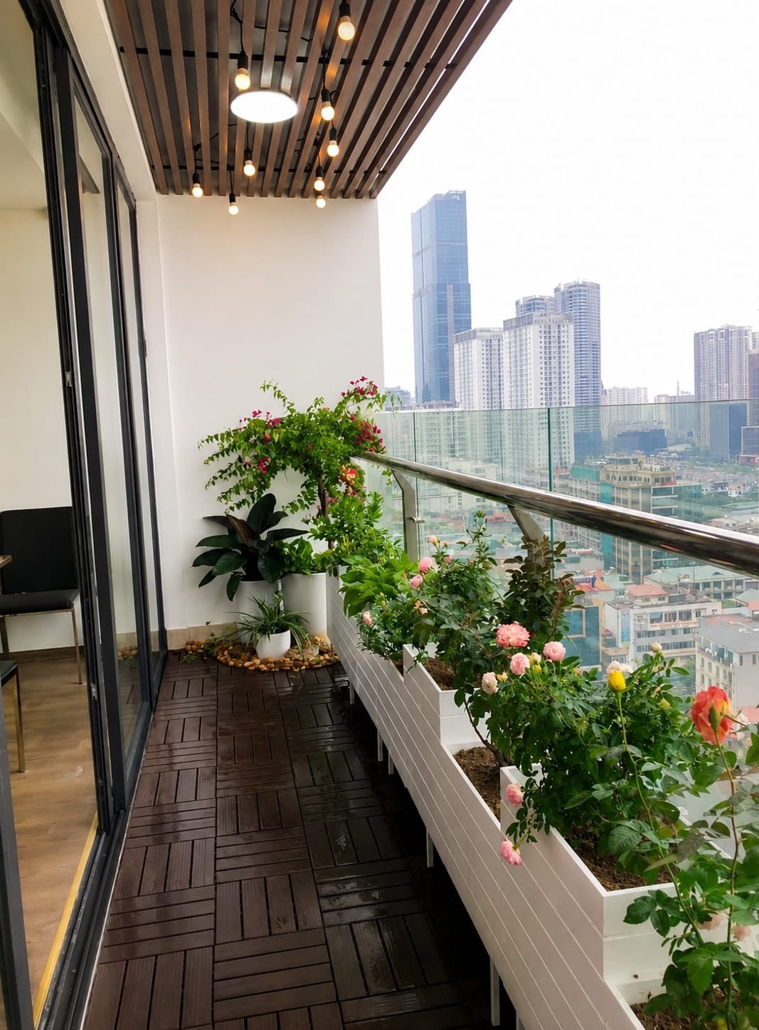 Wooden deck style flooring Balcony Garden – Velachery