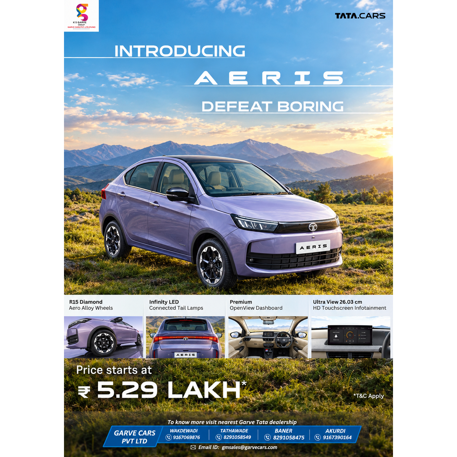 š Introducing the New Tata AERIS ā Defeat Boring!
Say hello to a sedan that brings bold design, pr...