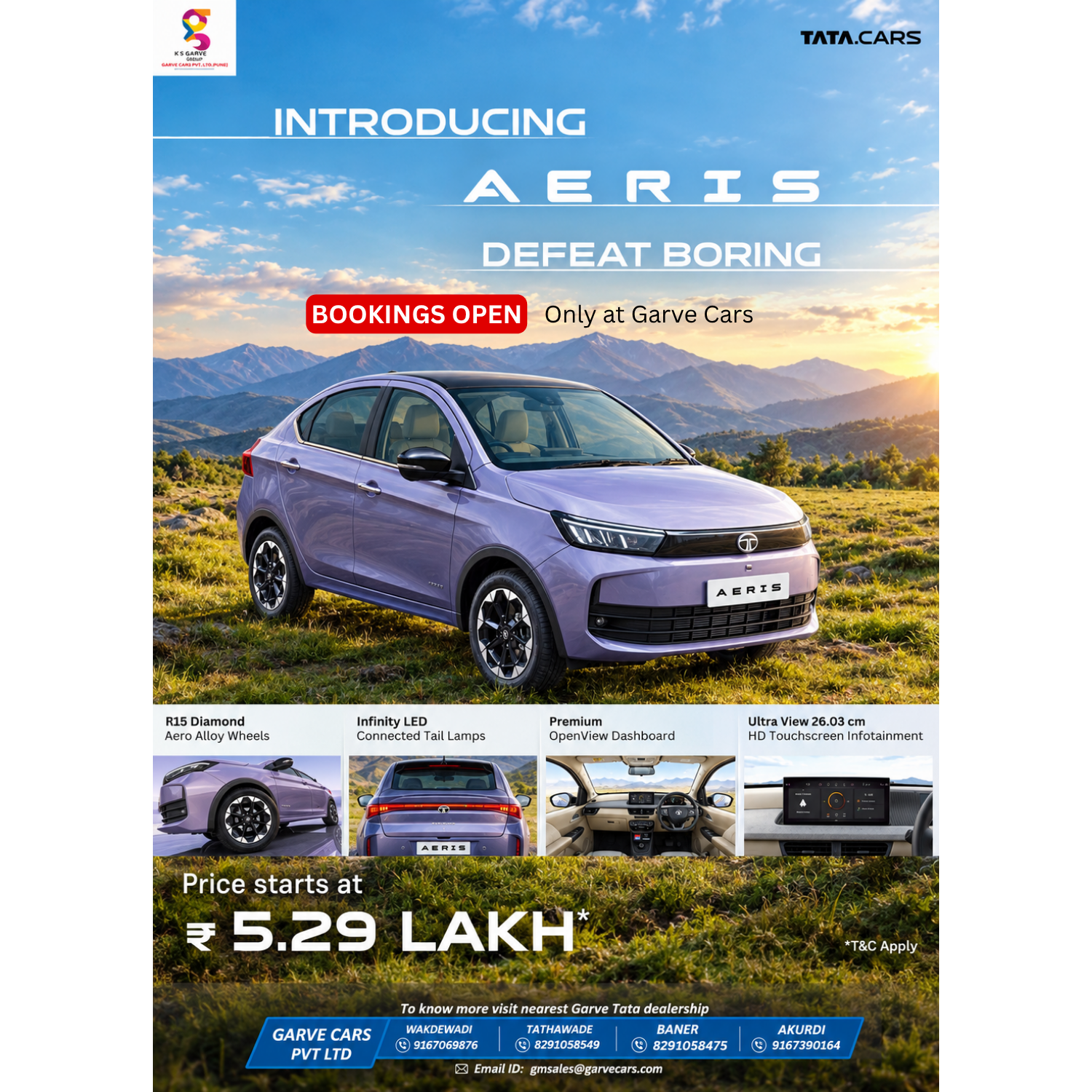 š Introducing the New Tata AERIS ā Defeat Boring!
Say hello to a sedan that brings bold design, pr...