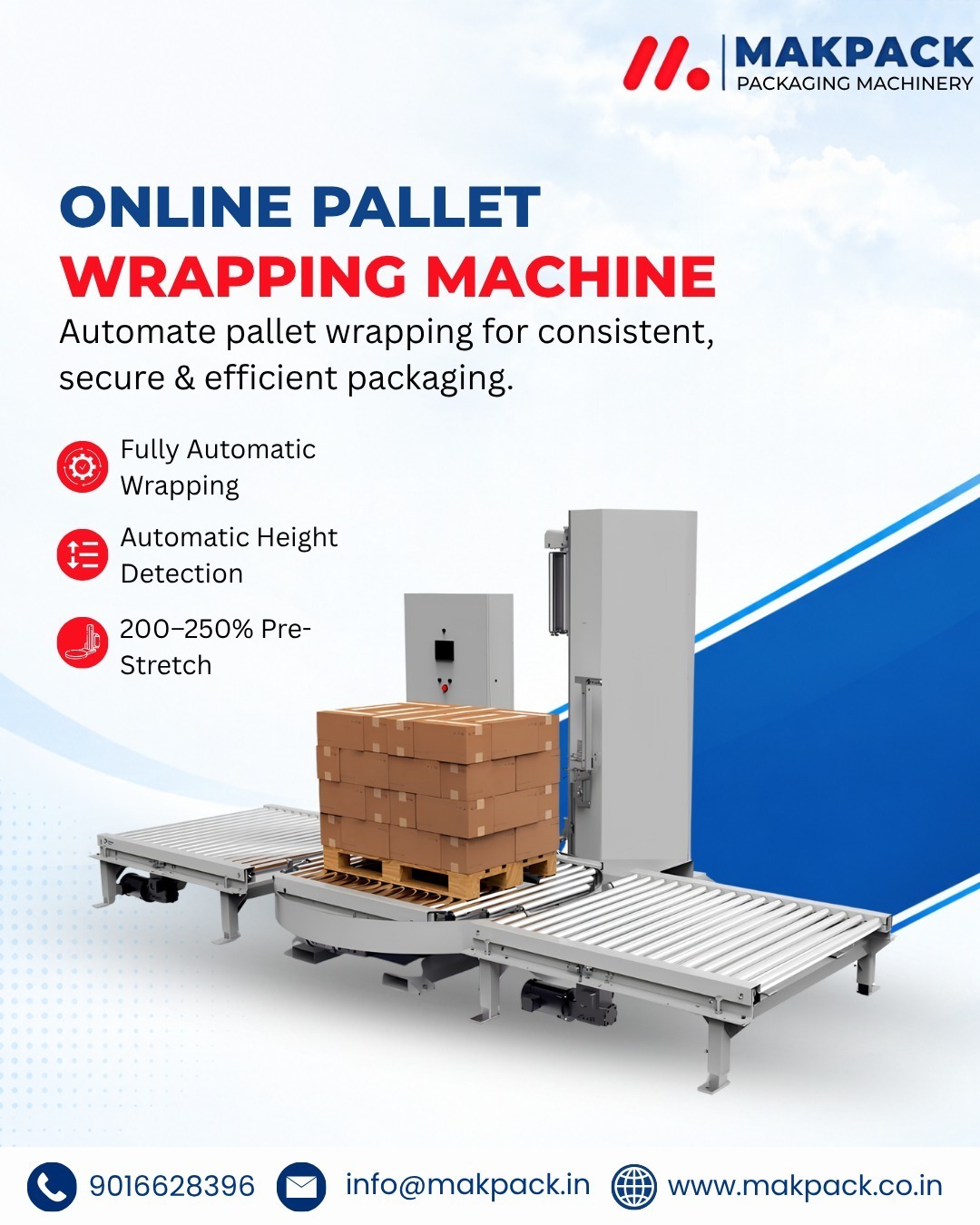 Online Pallet Wrapping machine for Faster & Consistent Packaging