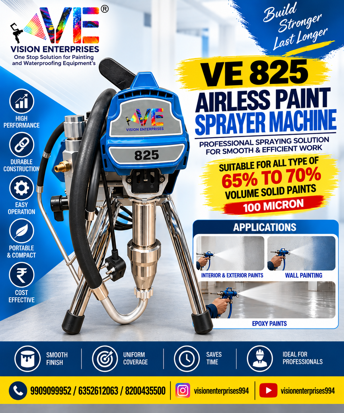 VE 825 Airless Paint Spray Machine