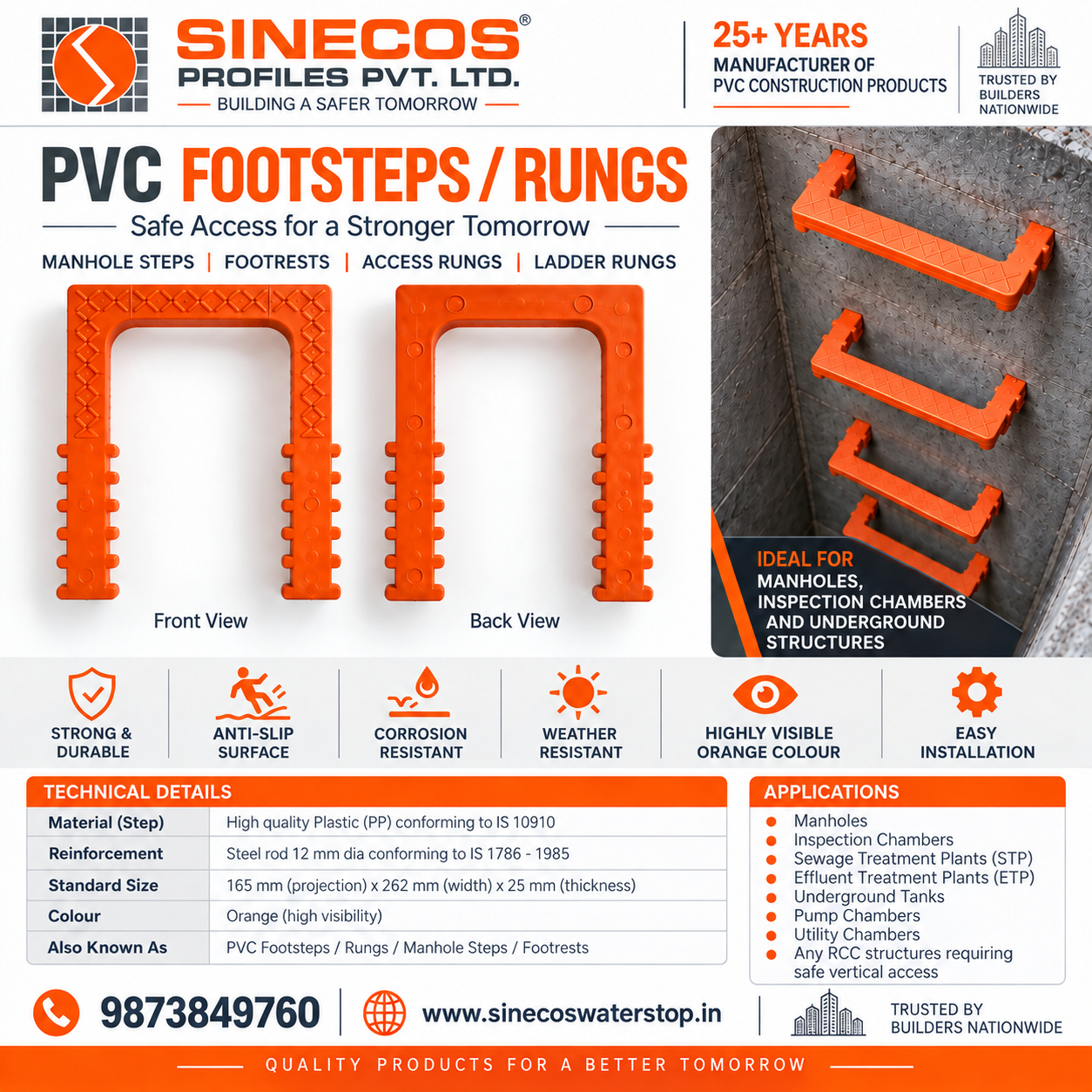 SINECOS PVC FOOTSTEPS / PVC RUNGS