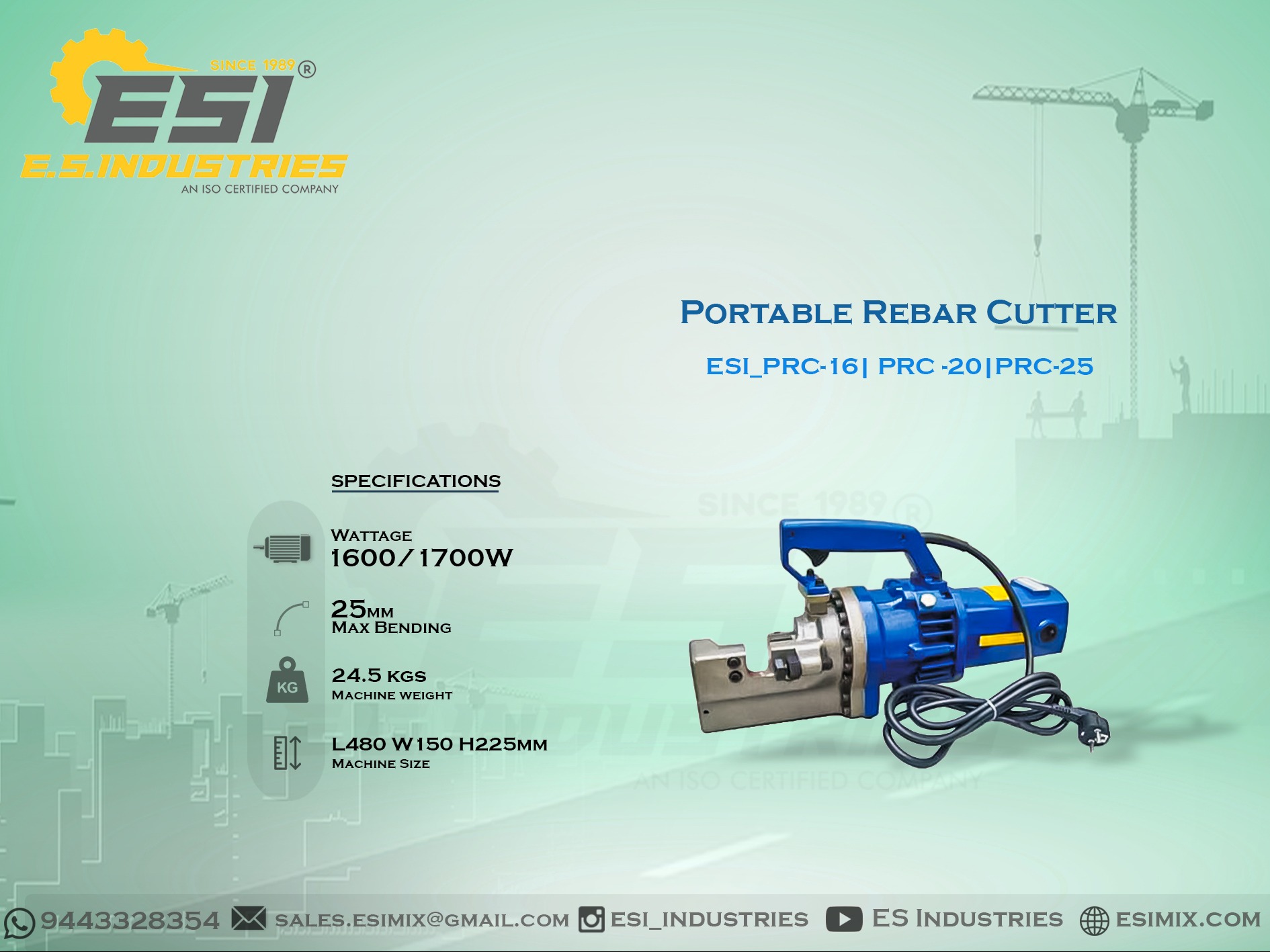 PORTABLE REBAR CUTTER IN CHENNAI