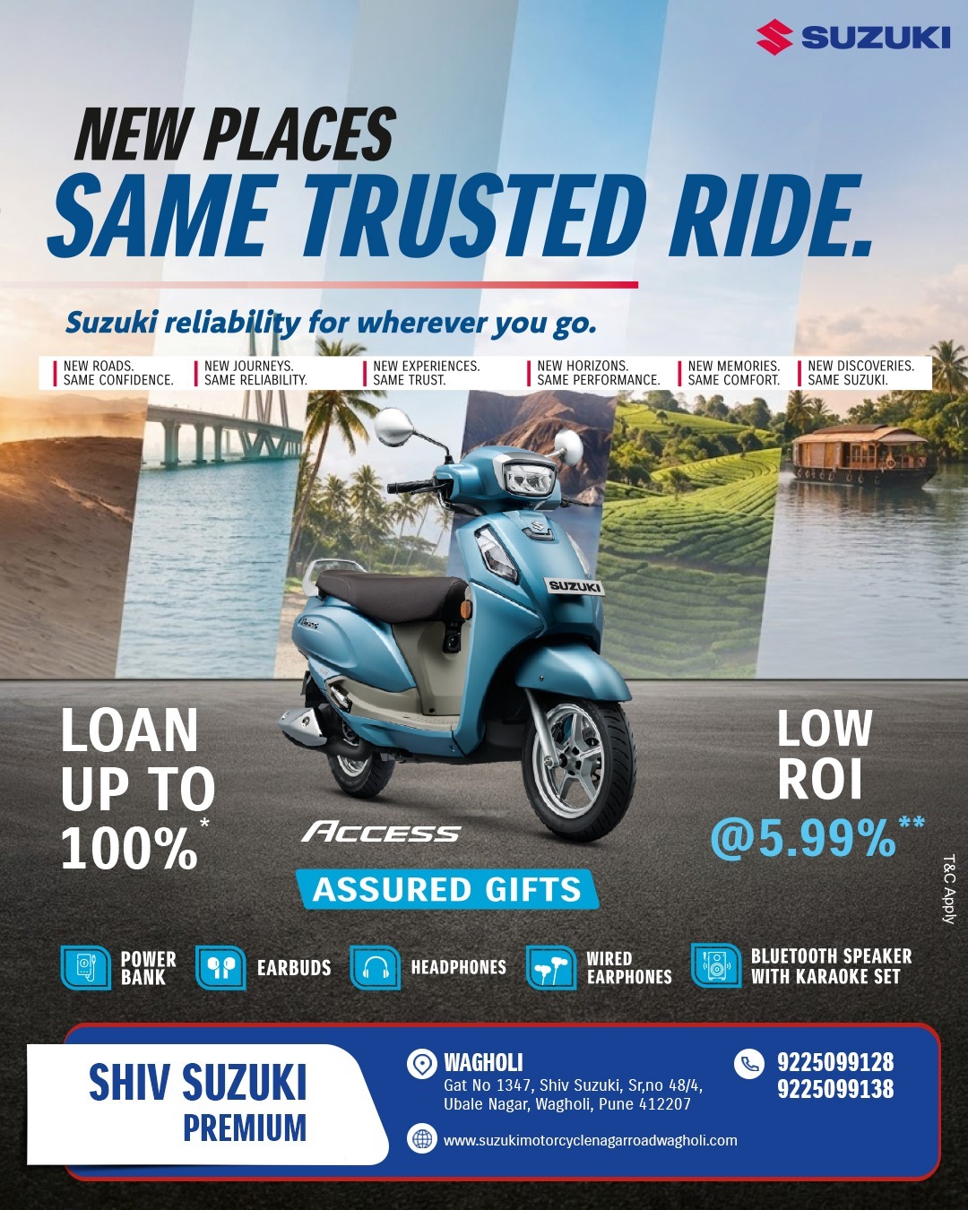 Visit Shiv Suzuki Wagholi and explore the latest Suzuki scooters, motorcycles and electric mobility...