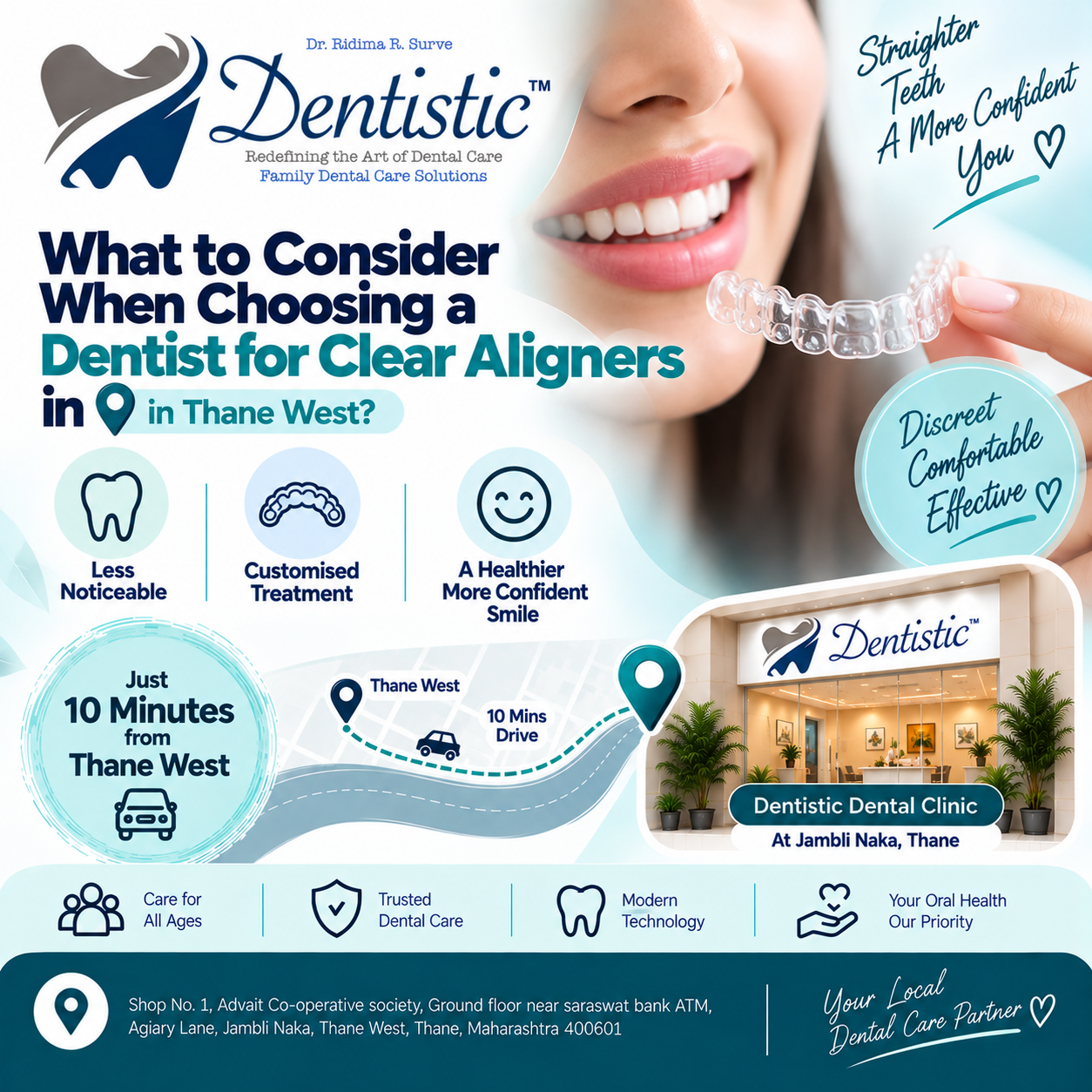 What to consider when choosing a Dentist for Clear Aligners in Thane West?