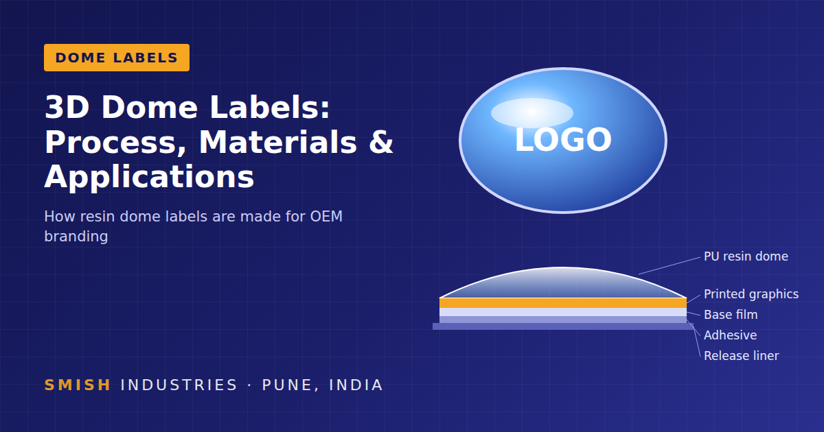 3D Dome Labels Manufacturer in India: Process, Materials, Applications & Benefits