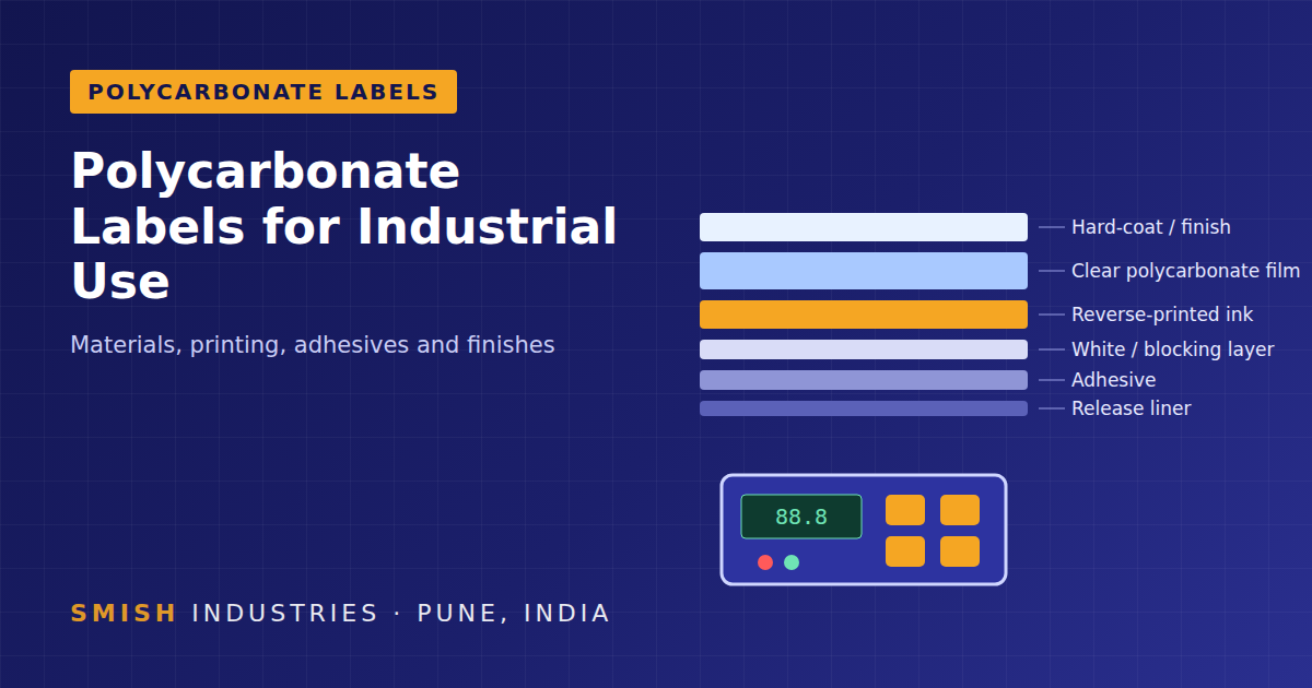 Polycarbonate Labels Manufacturer in India: Materials, Printing, Adhesives & Benefits