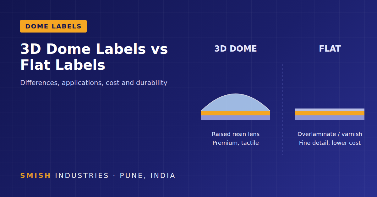 3D Dome Labels vs Flat Labels: Differences, Applications, Cost & Durability