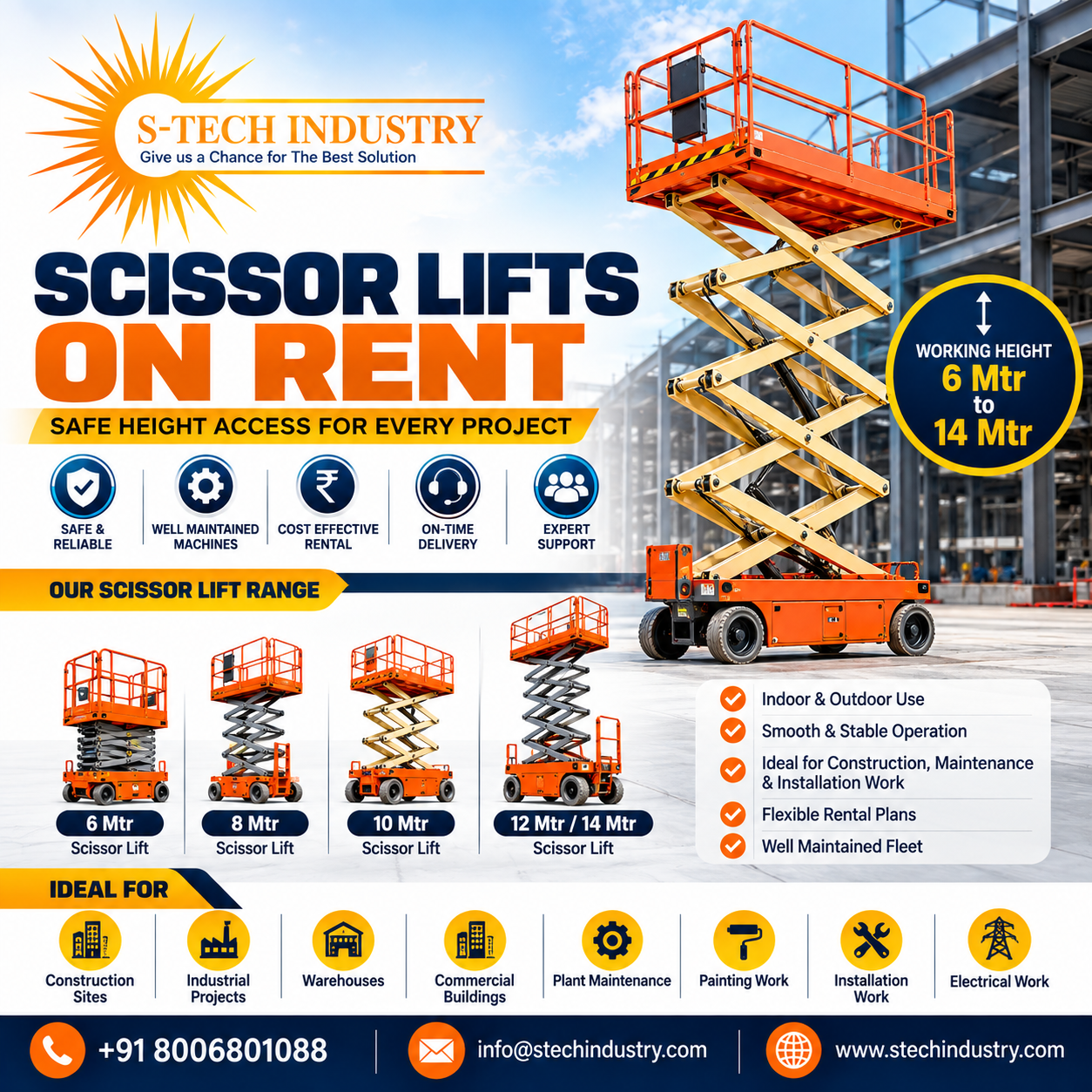 š§ Scissor Lifts on Rent in Vadodara
