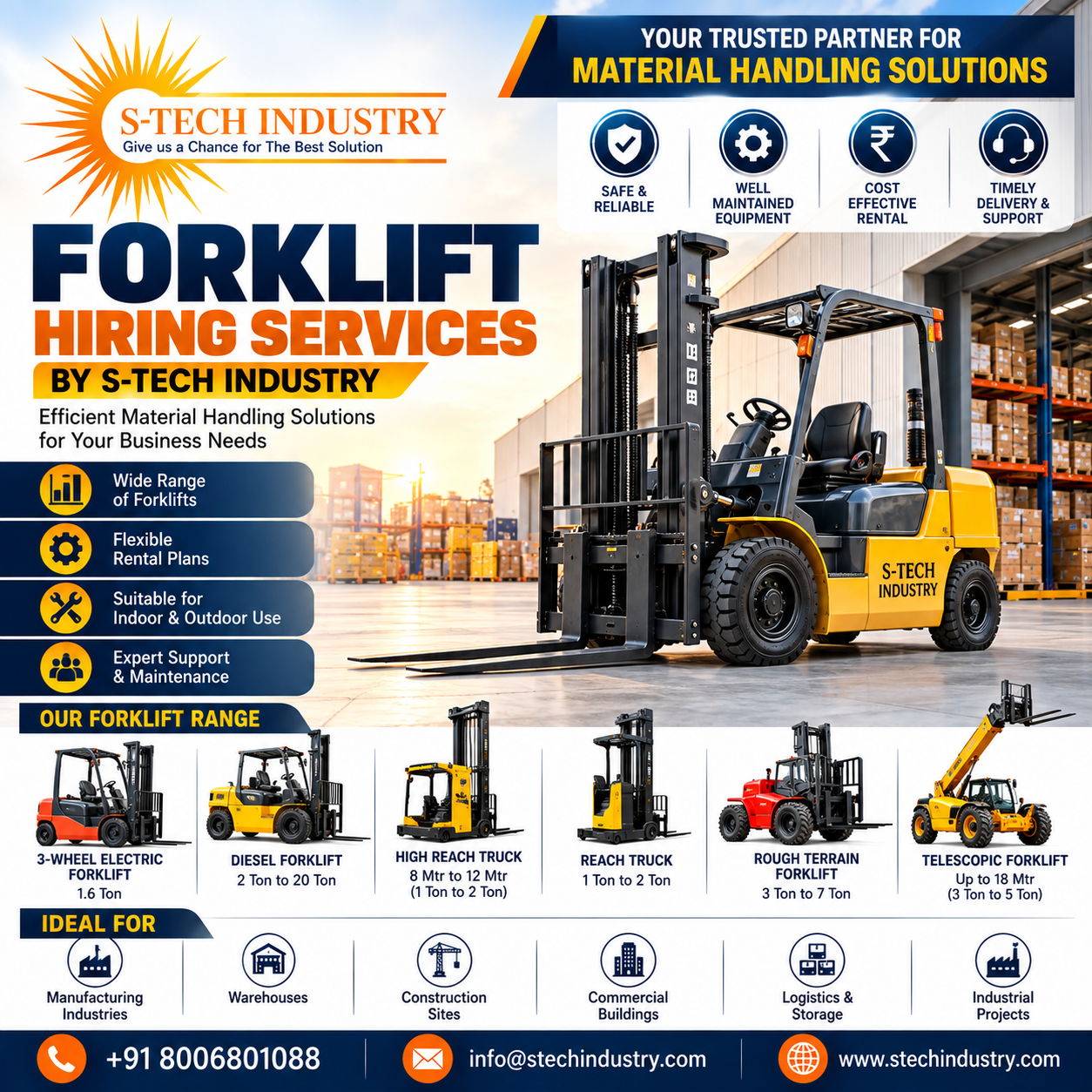 Material Handling Equipment on Hire