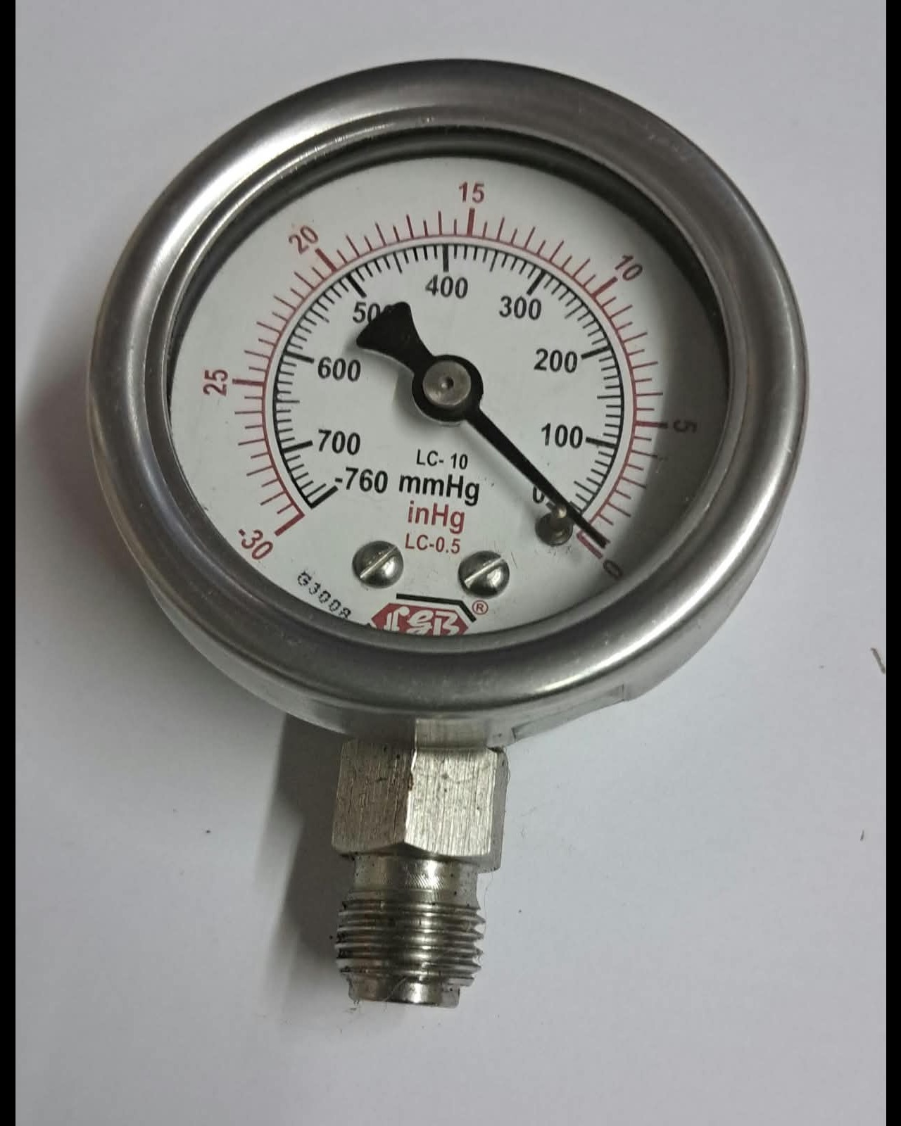 2''DIAL-VACUUM 1/4 BSP BOTTOM COMPLETE SS