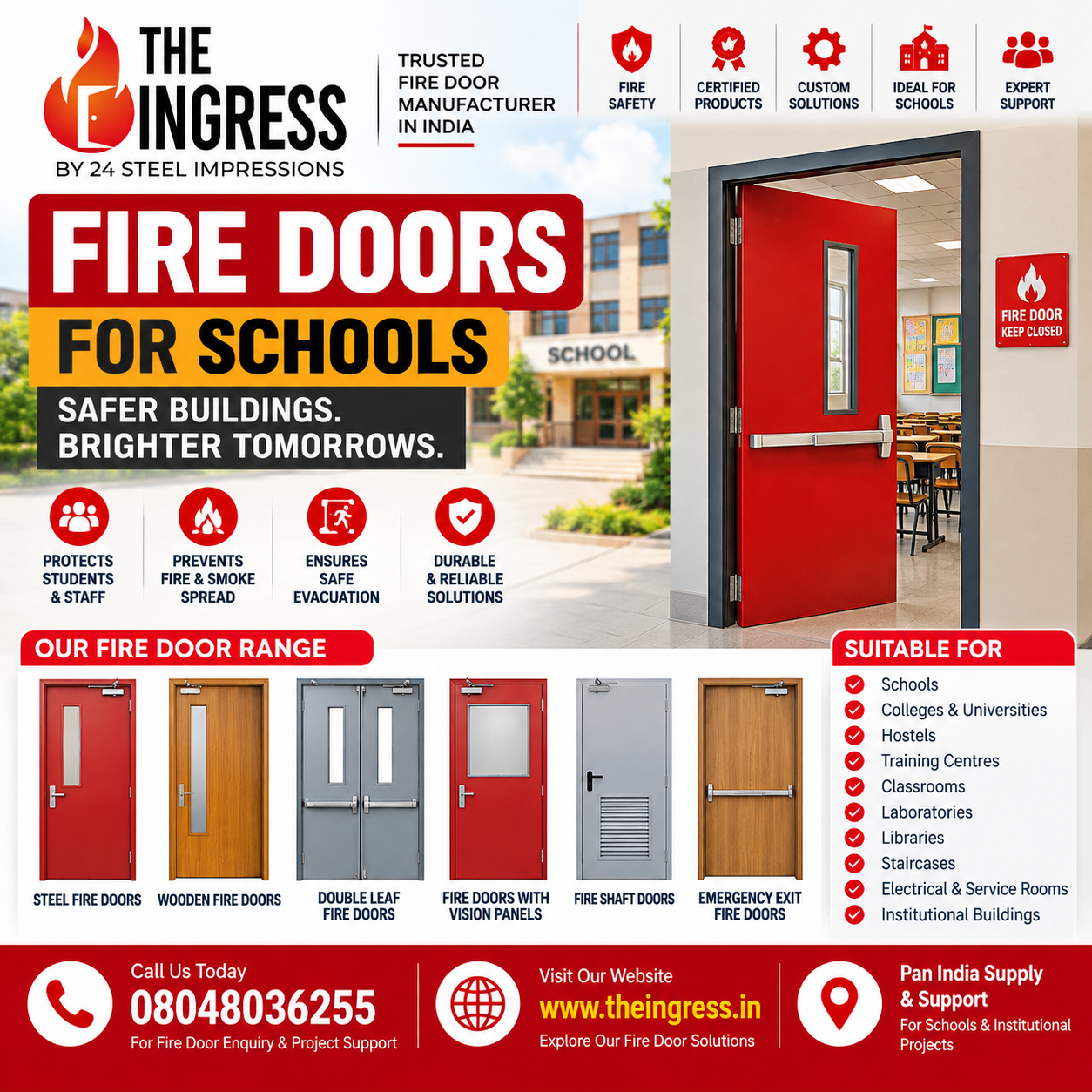 Fire Doors for Schools | School Fire Door Manufacturer | THE INGRESS