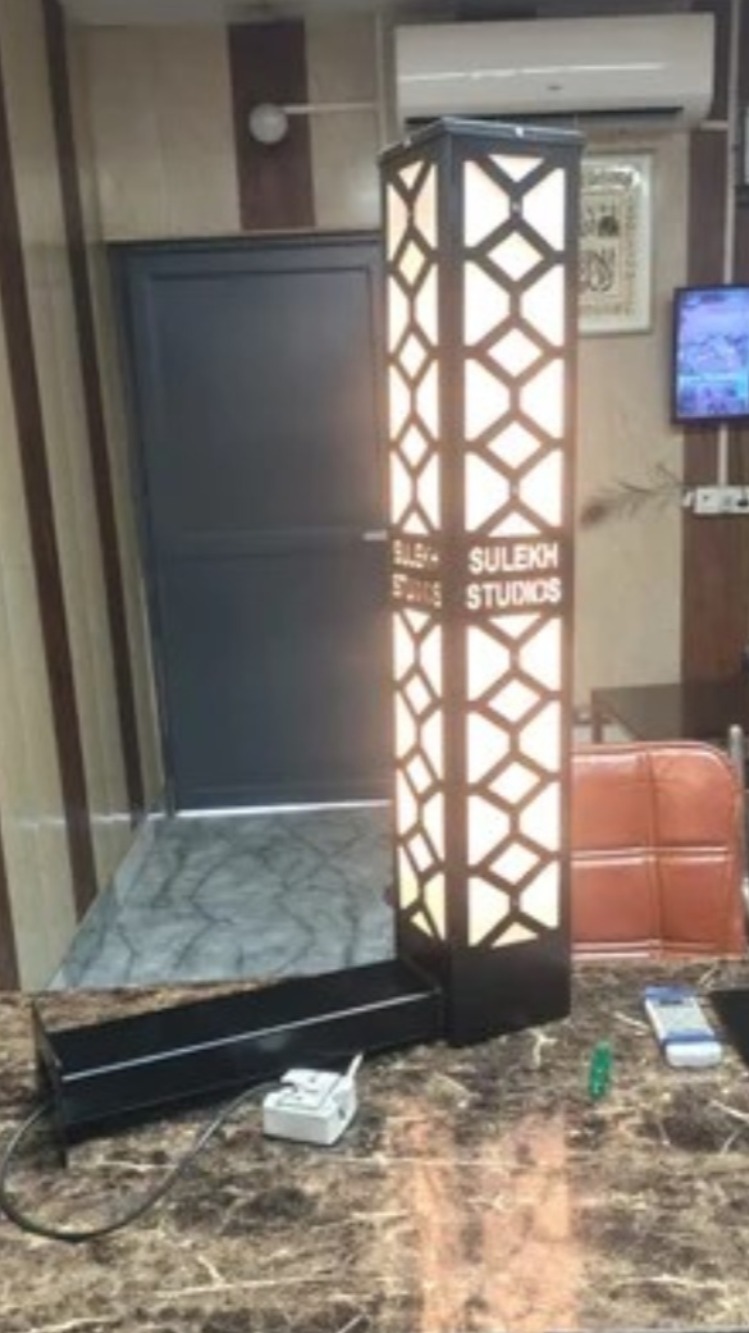 Designer Laser-Cut Square LED Bollard Light