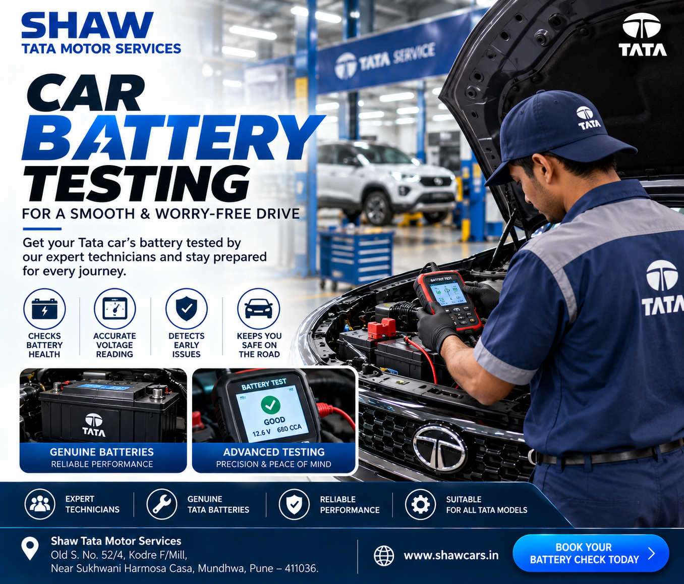 Car Battery Testing in Pune | Expert Tata Battery Check | Shaw Tata Motor Services