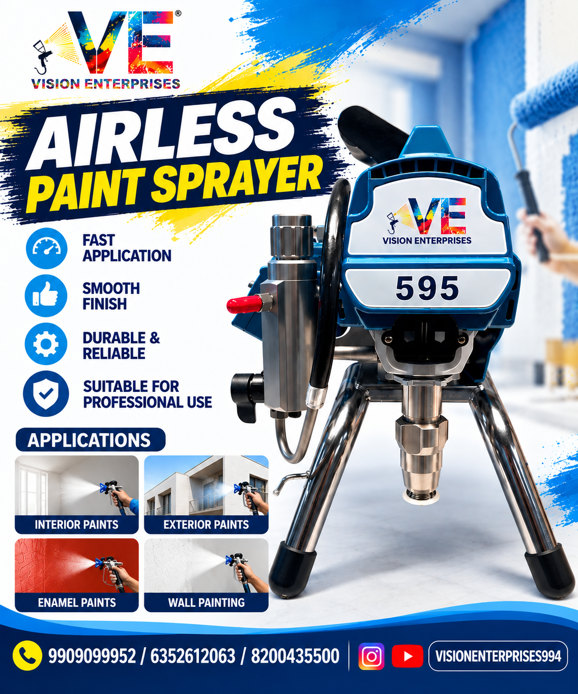 VE 595 Airless Paint Spray Machine