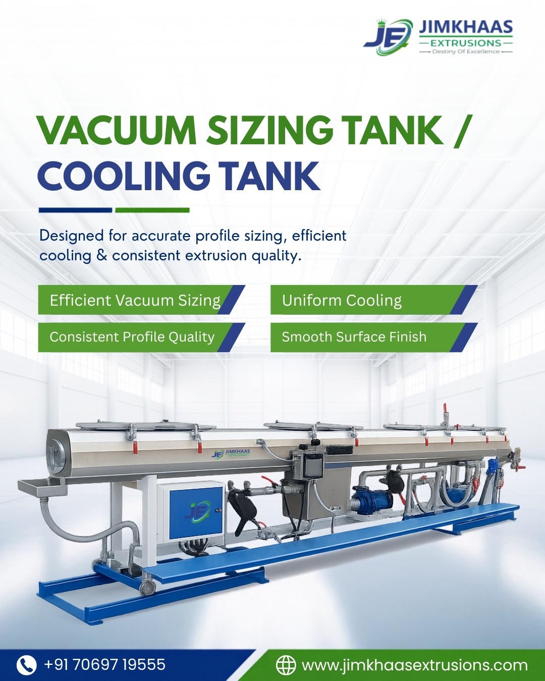 Vacuum Sizing Tank for Precise Plastic Extrusion in Ahmedabad
