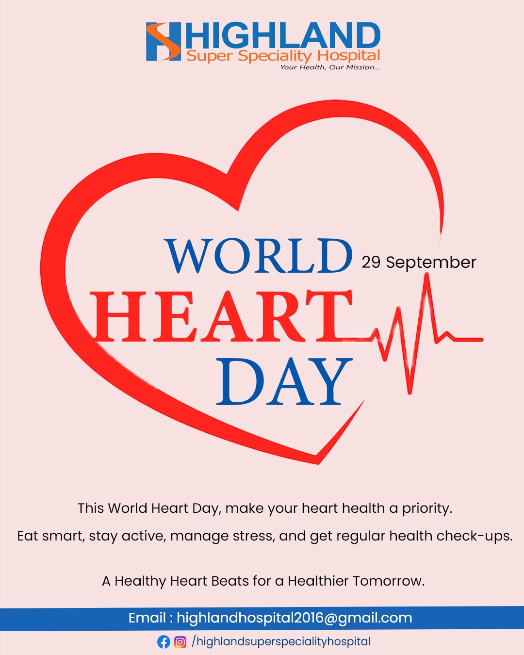 WORLD HEART DAY
“Take care of your heart today, so it can keep beating strong for tomorrow.”
Eat wel...