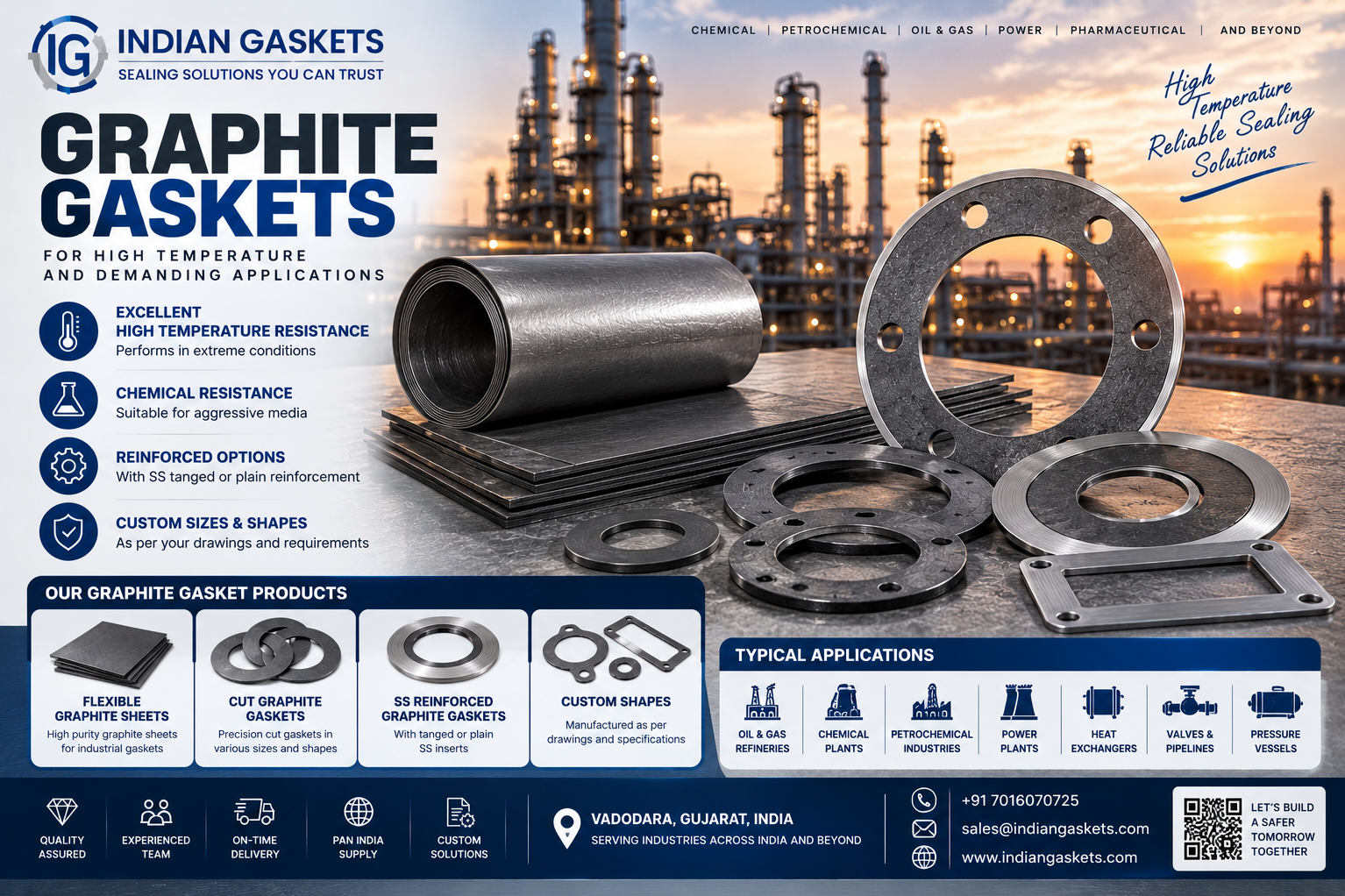 Graphite Gasket Manufacturer in Vadodara, Gujarat | Indian Gaskets