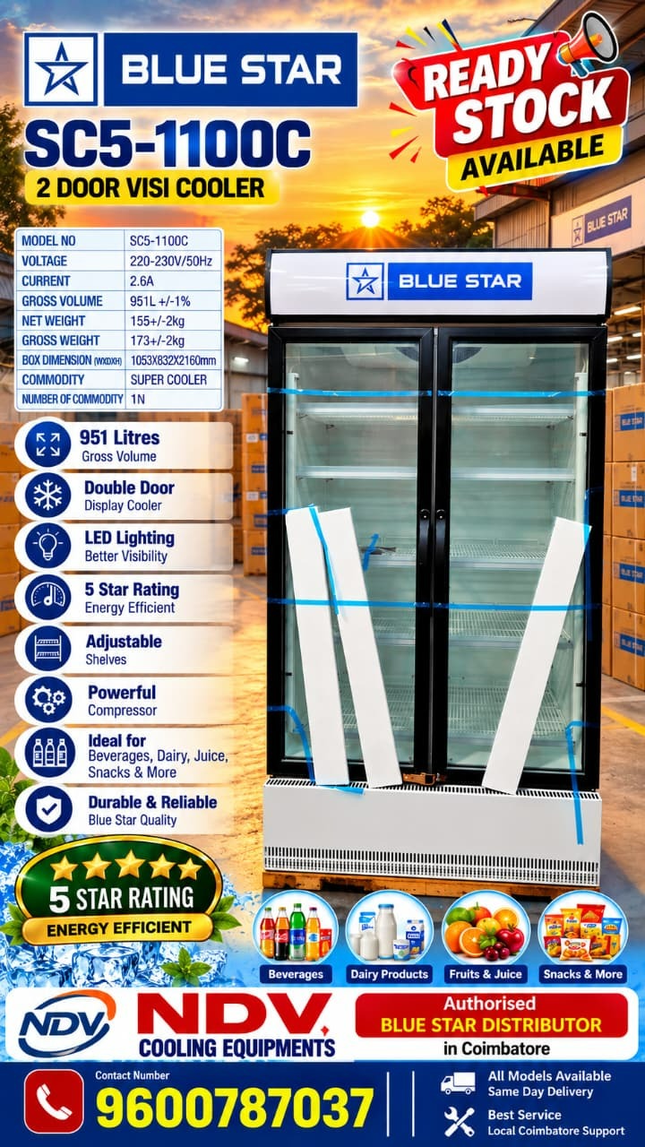 Ndv Cooling Equipments | Blue Star Authorised Commercial Visi Cooler Distributor In Coimbatore