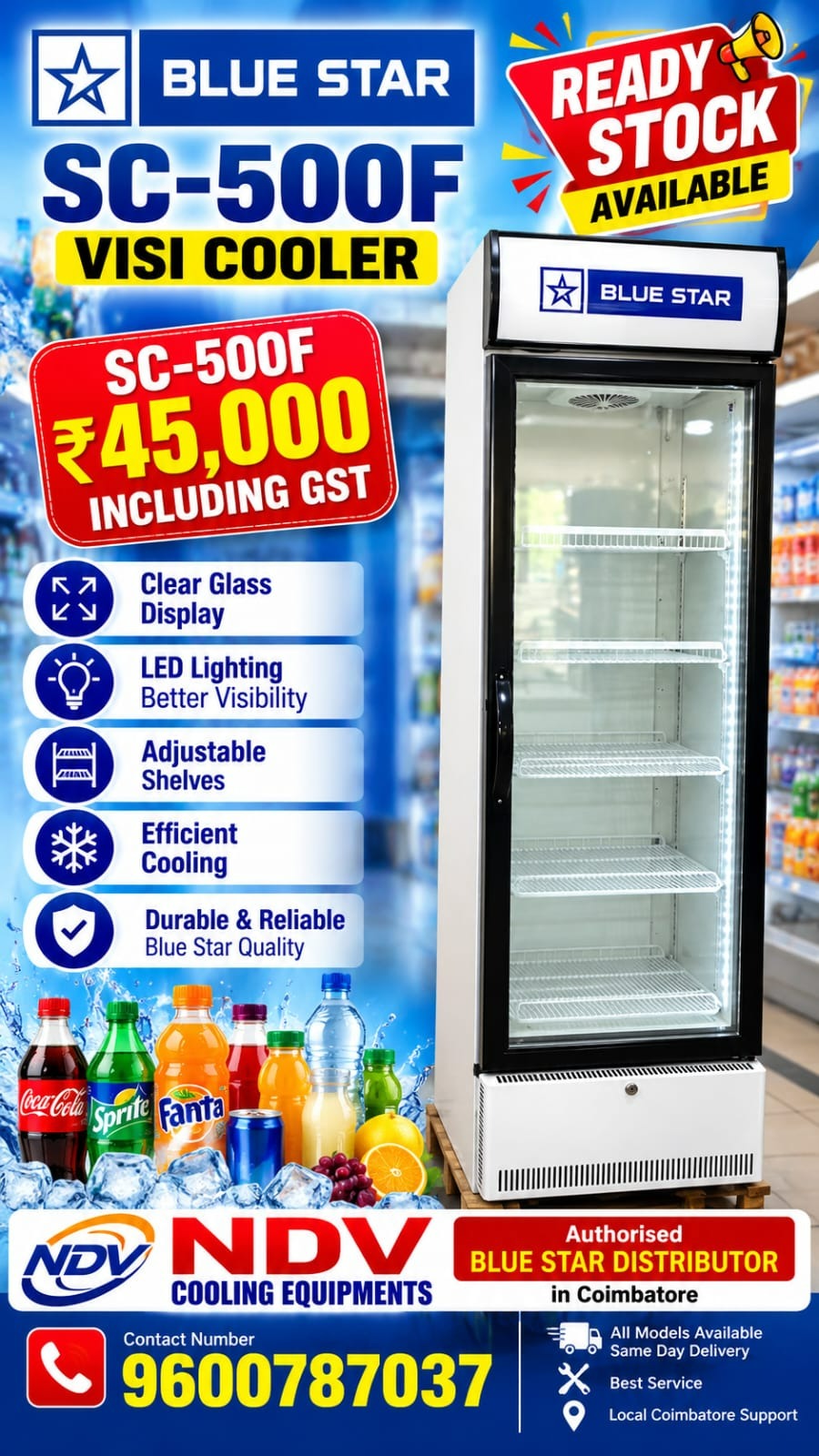 Ndv Cooling Equipments | Blue Star Authorised Commercial Visi Cooler Distributor In Coimbatore