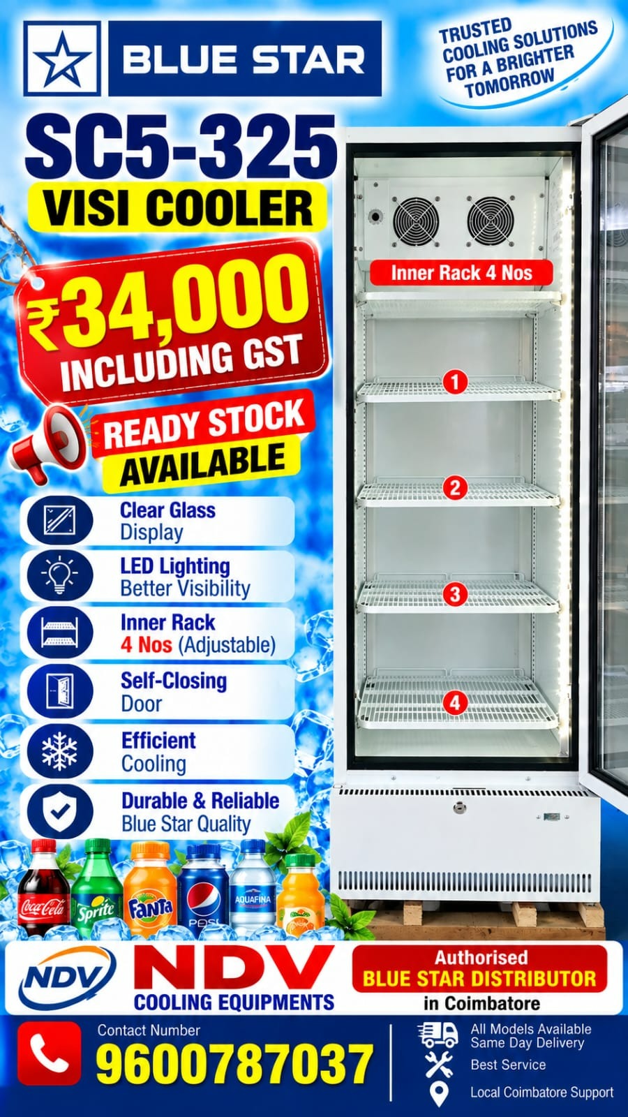 Ndv Cooling Equipments | Blue Star Authorised Commercial Visi Cooler Distributor In Coimbatore