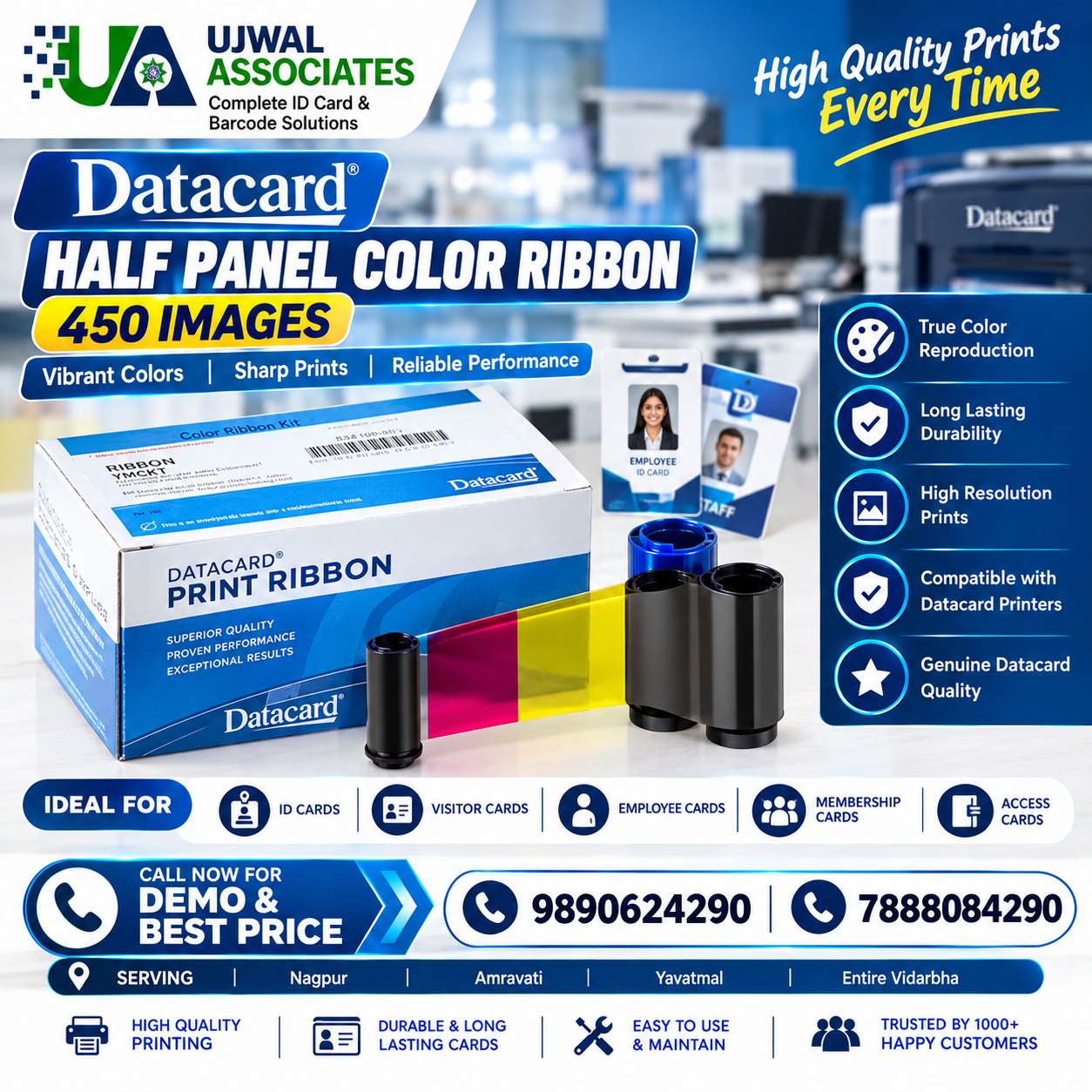 π¨ Datacard Half-Panel Color Ribbon Supplier in Nagpur, Wardha, Yavatmal, Amravati -Ujwal Associates