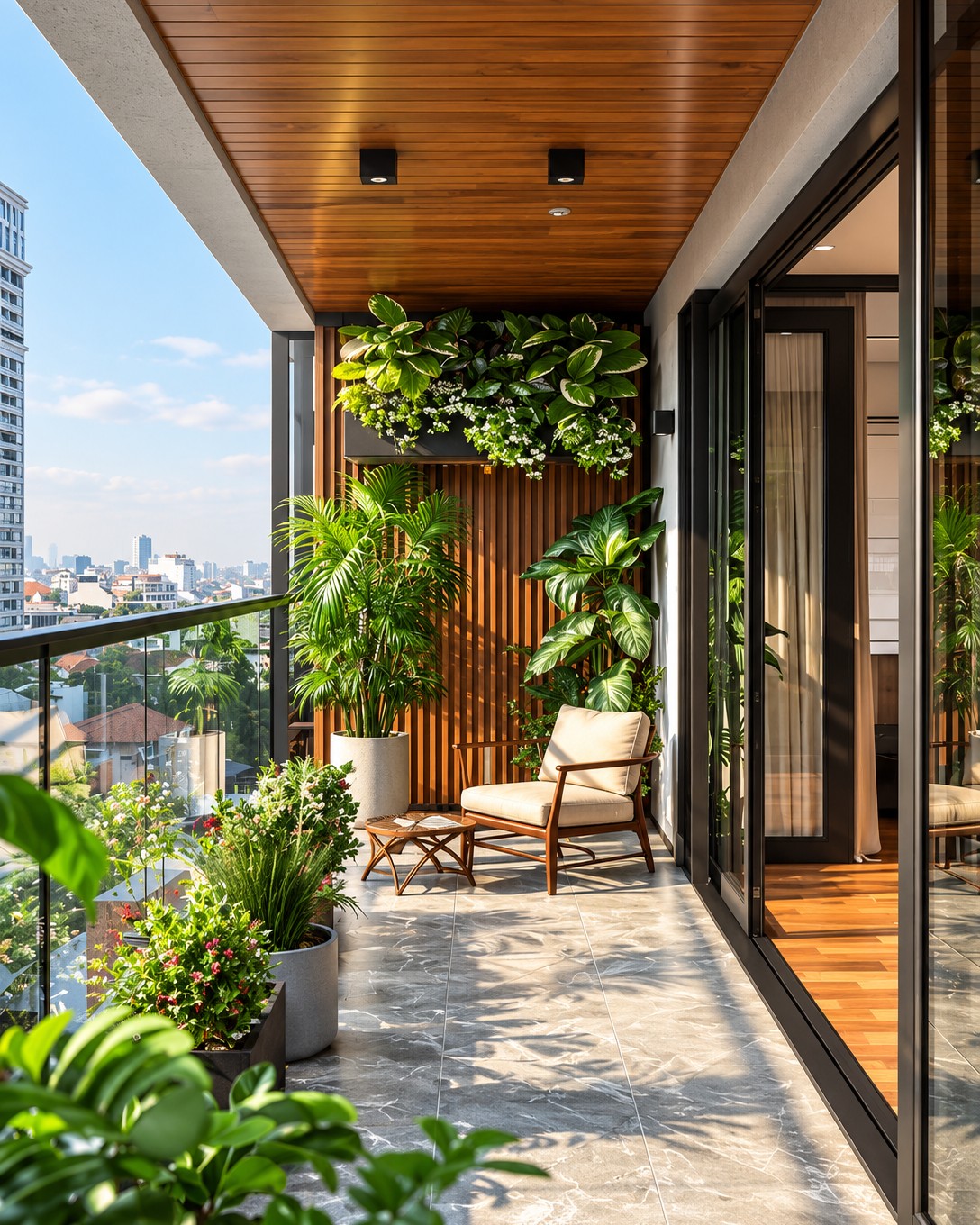 Comfortable lounge seating balcony garden|Velachery